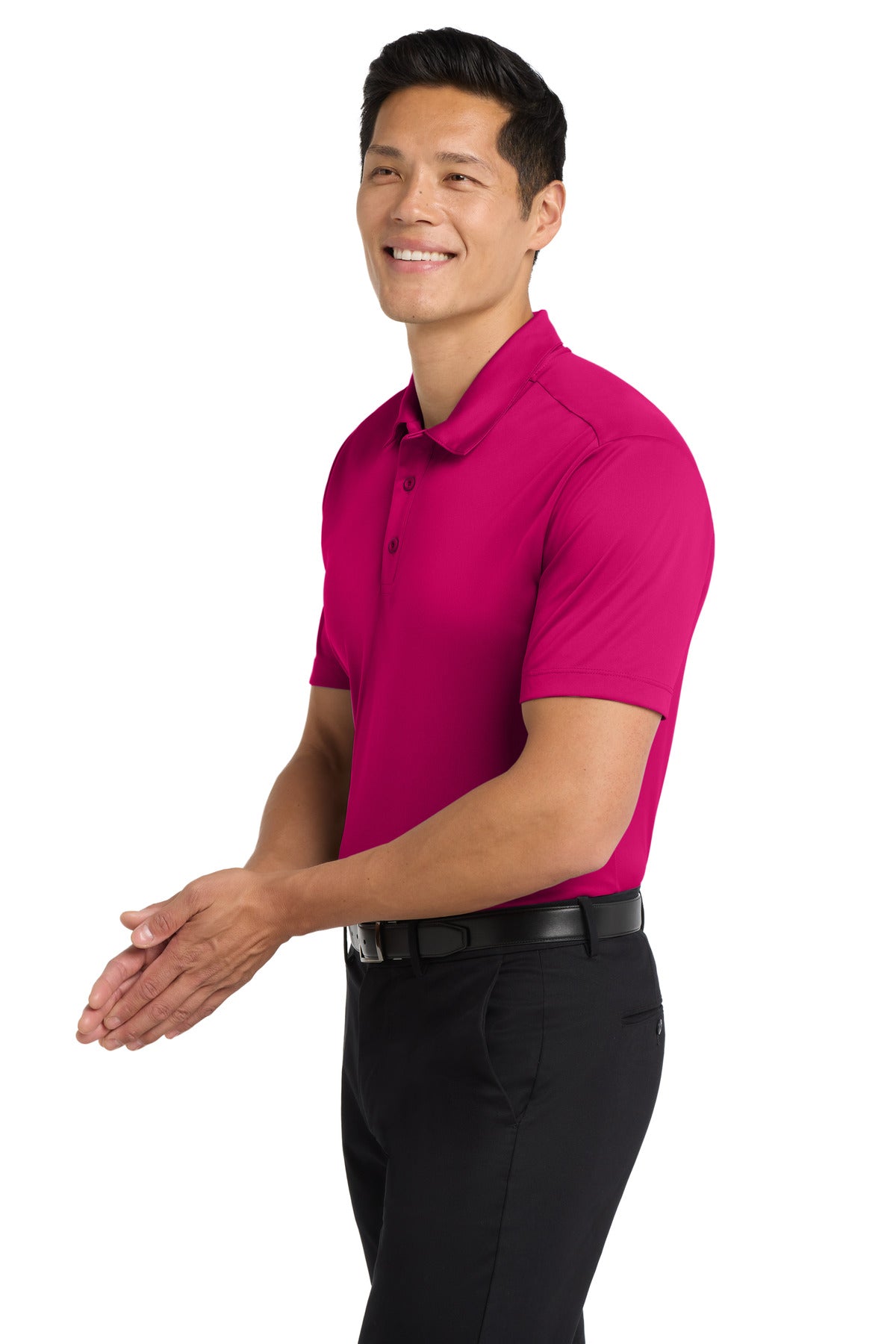 Port Authority Silk Touch Performance Polo. K540 - Pink Raspberry - side