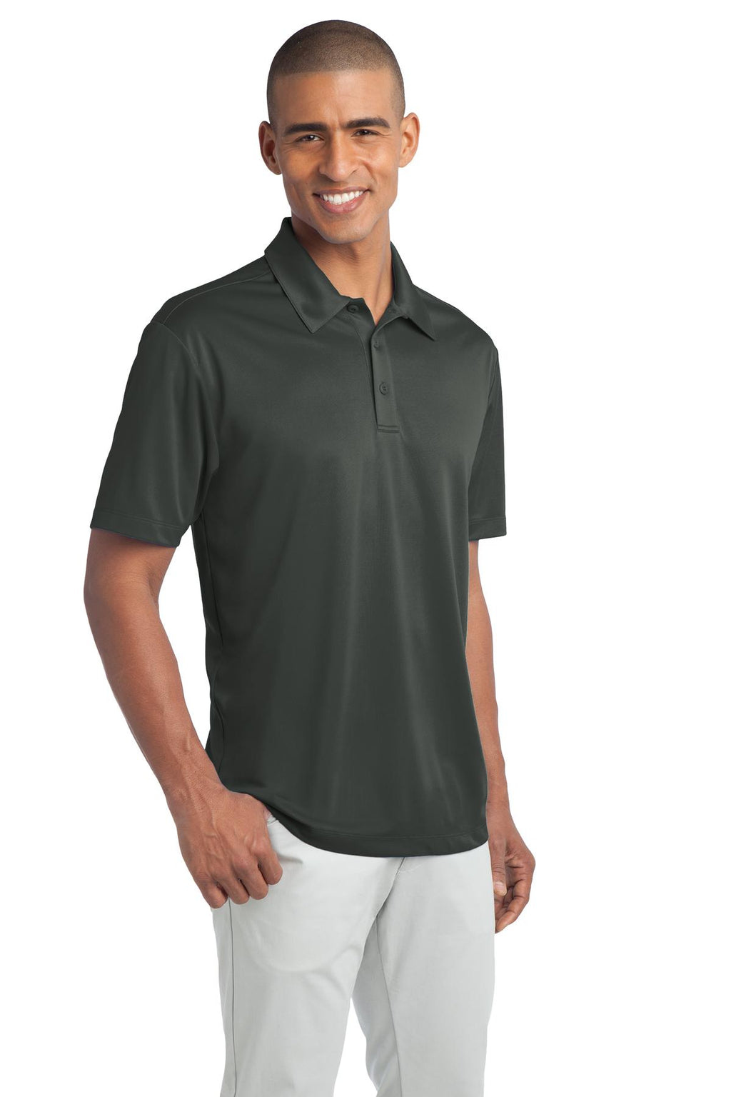 Port Authority Tall Silk Touch Performance Polo. TLK540 - Steel Grey - three_q