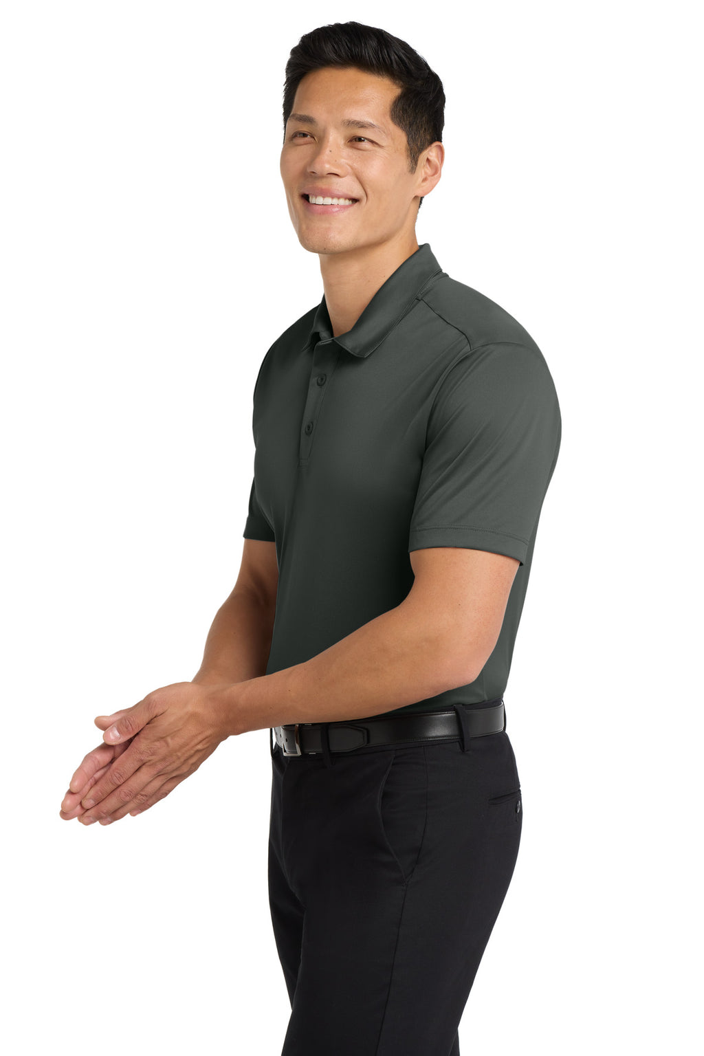 Port Authority Silk Touch Performance Polo. K540 - Steel Grey - side