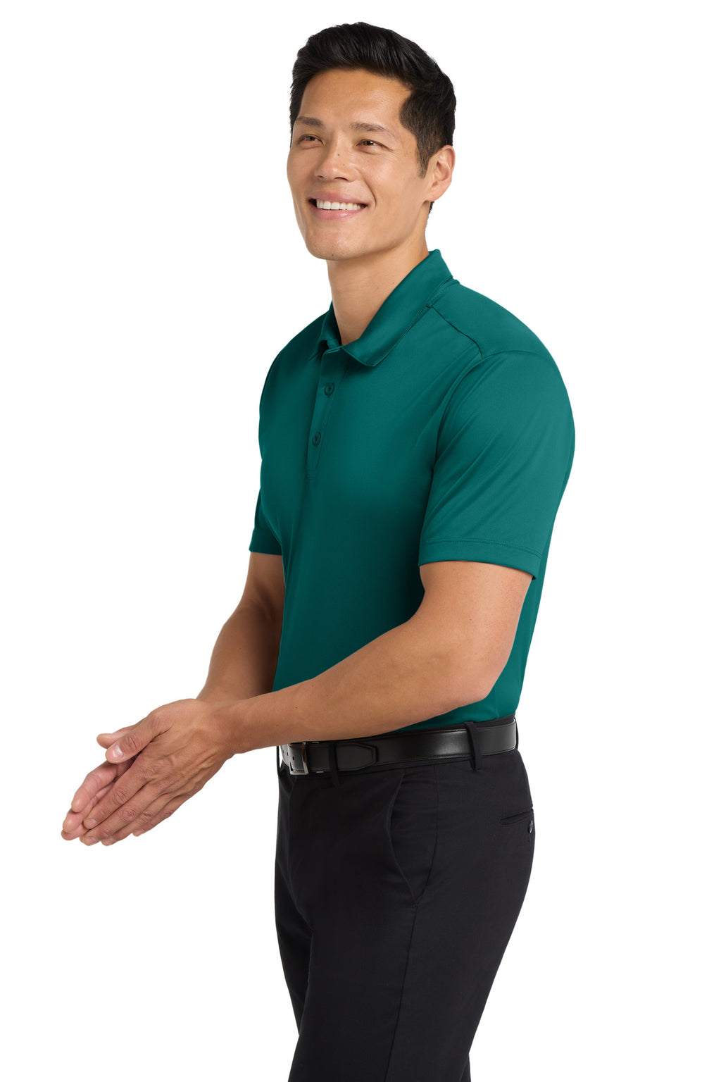 Port Authority Silk Touch Performance Polo. K540 - Teal Green - side