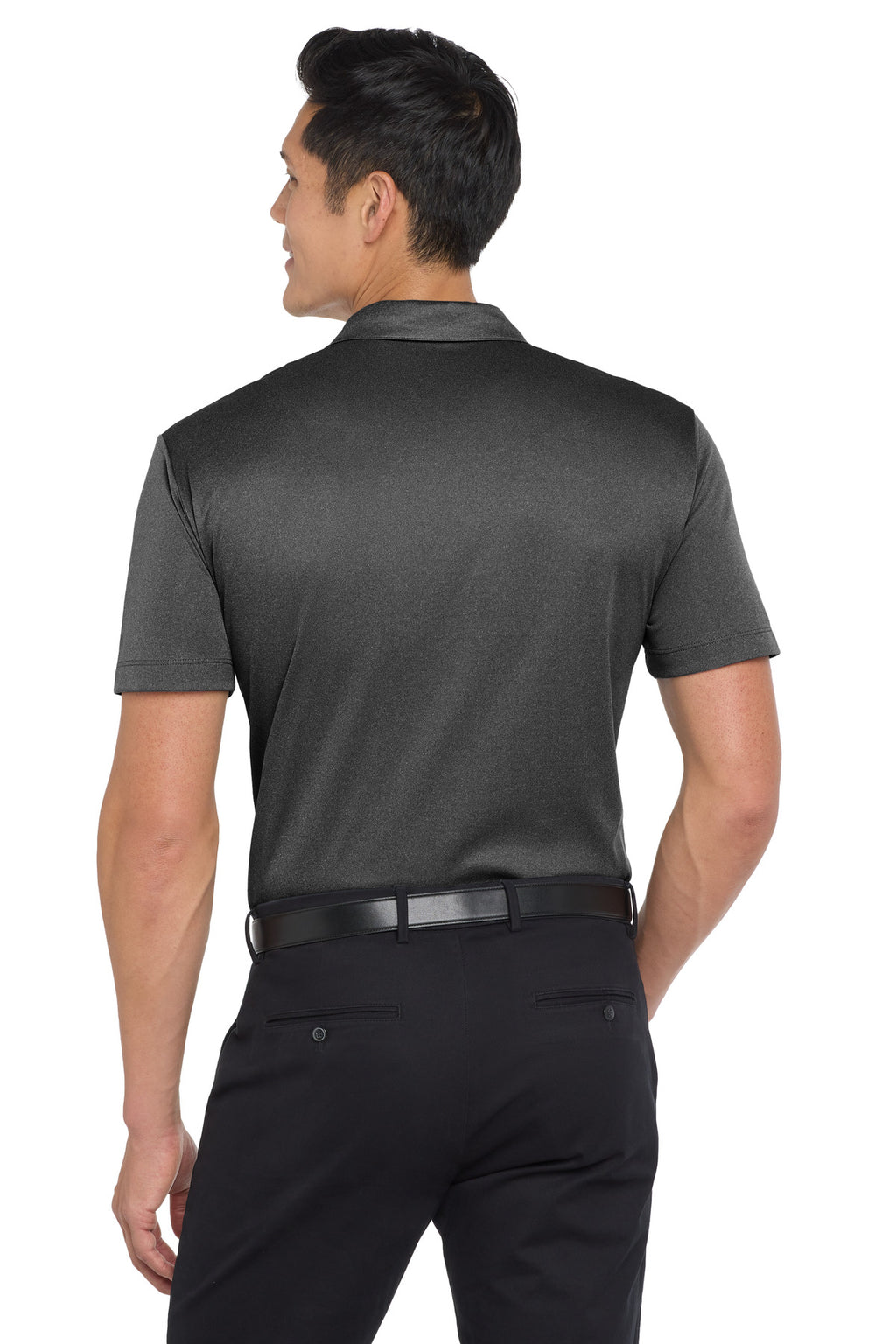 Port Authority Heathered Silk Touch Performance Polo. K542 - Black Heather - back
