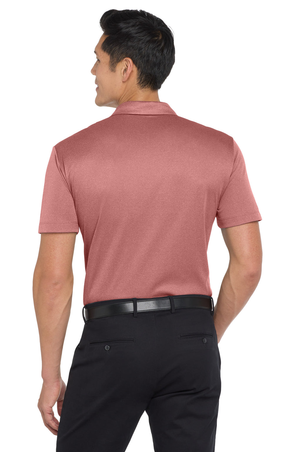 Port Authority Heathered Silk Touch Performance Polo. K542 - Garnet Heather - back