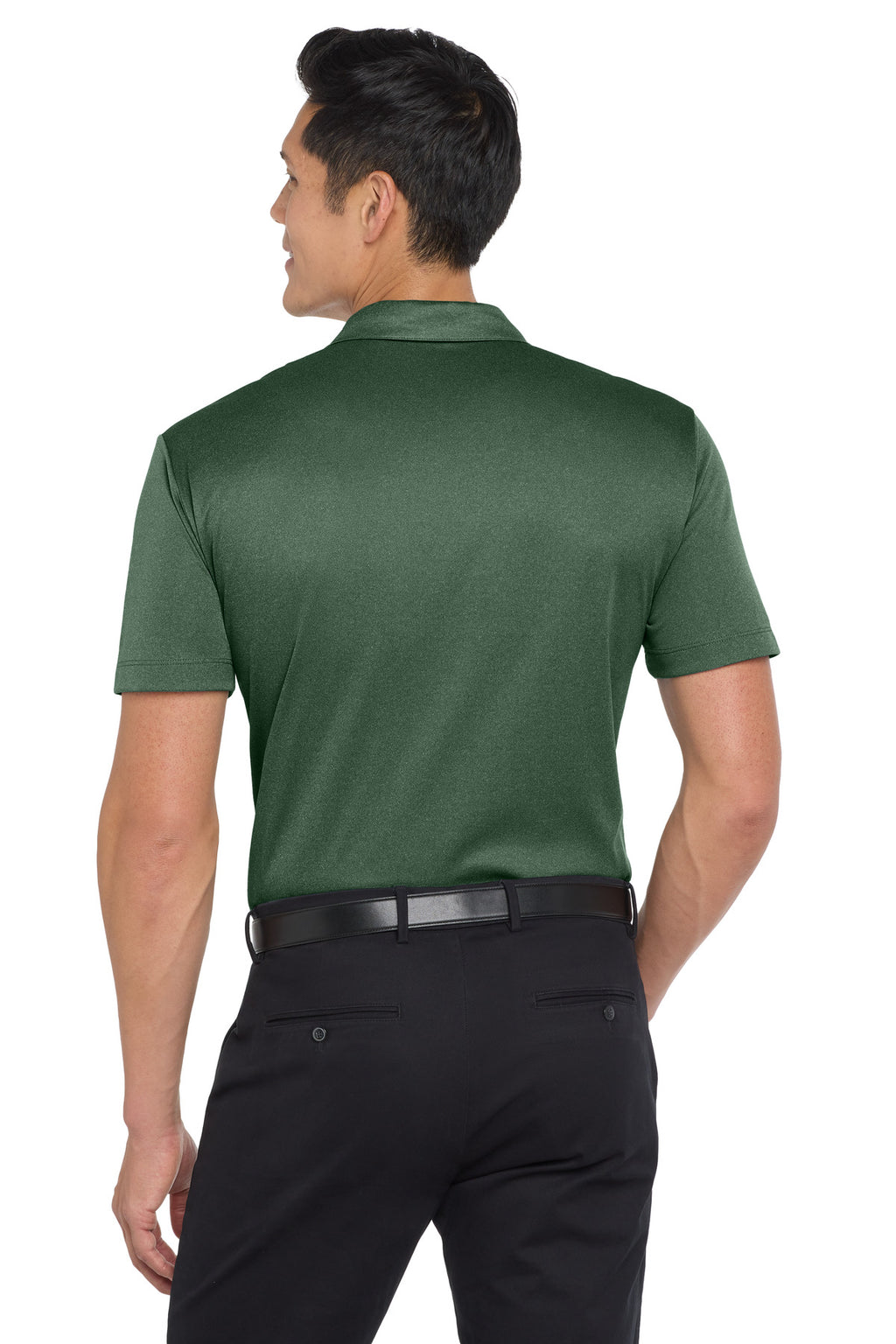 Port Authority Heathered Silk Touch Performance Polo. K542 - Green Glen Heather - back