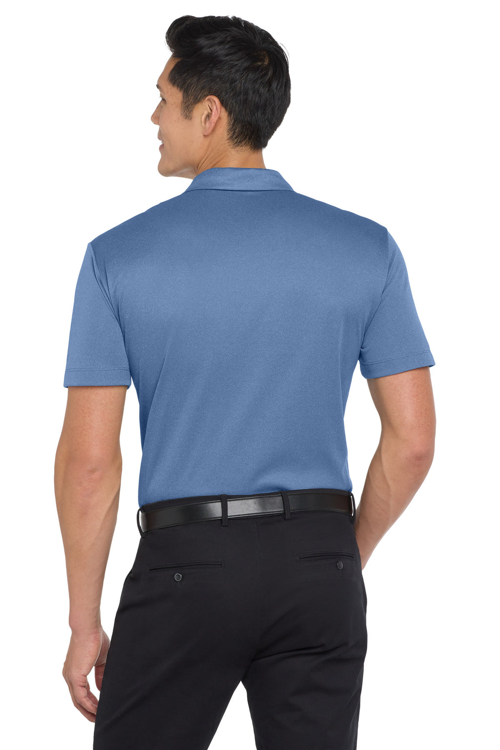 Port Authority Heathered Silk Touch Performance Polo. K542 - Moonlight Blue Heather - back
