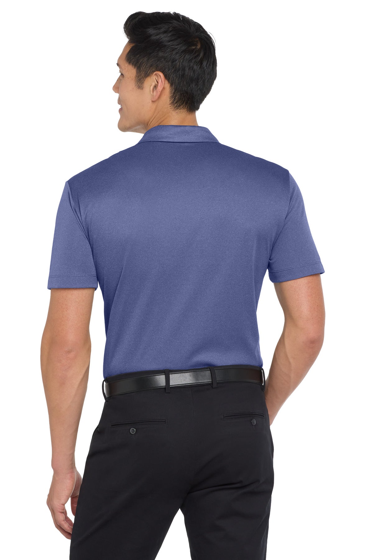 Port Authority Heathered Silk Touch Performance Polo. K542 - Royal Heather - back