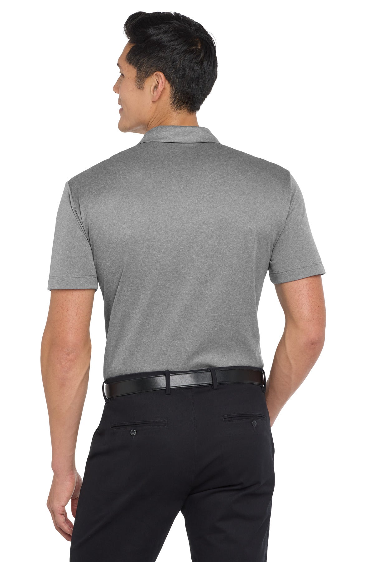 Port Authority Heathered Silk Touch Performance Polo. K542 - Shadow Grey Heather - back