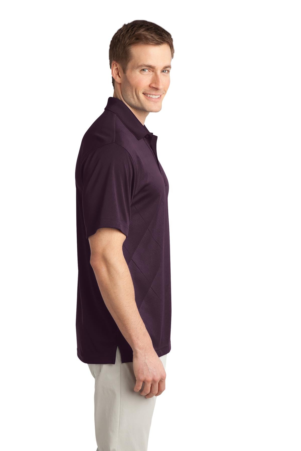DISCONTINUED Port Authority Tech Embossed Polo. K548 - Bermuda Purple - side