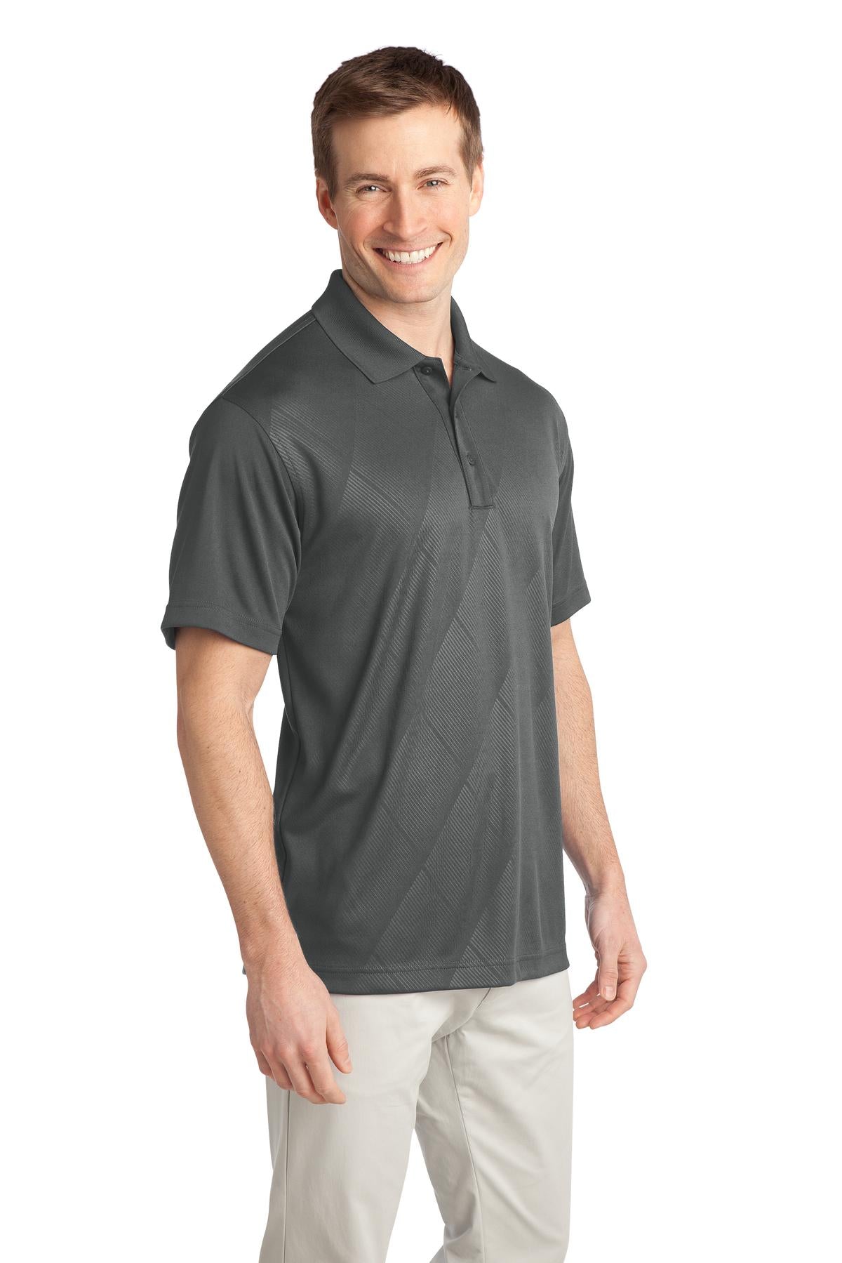 DISCONTINUED Port Authority Tech Embossed Polo. K548 - Graphite - three_q