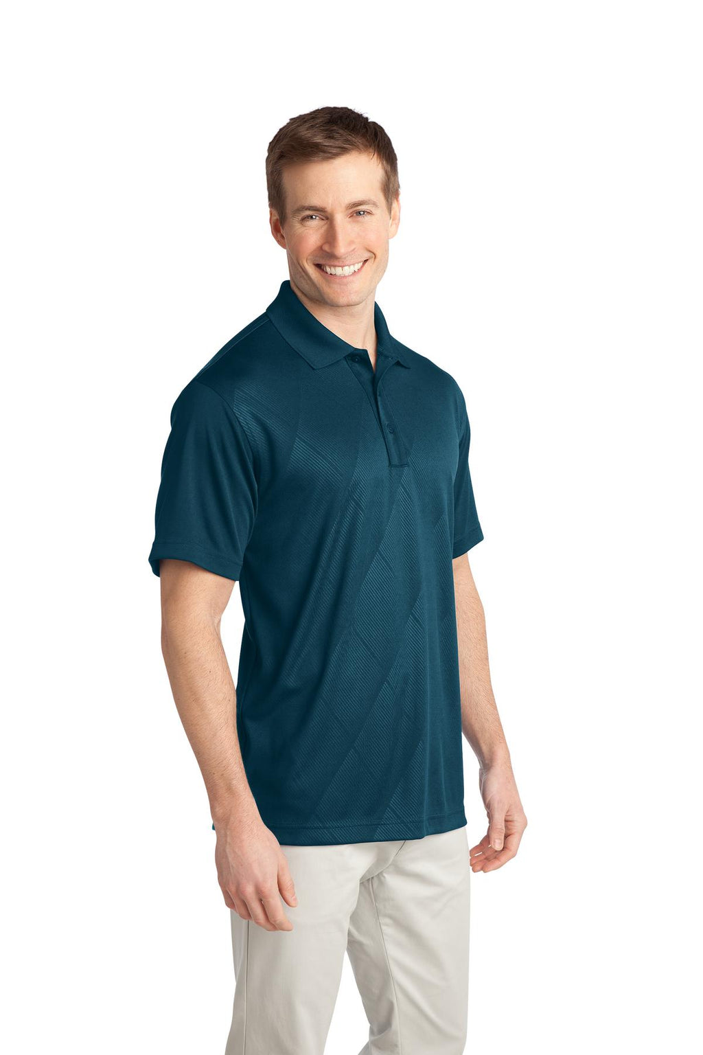 DISCONTINUED Port Authority Tech Embossed Polo. K548 - Poseidon Blue - three_q