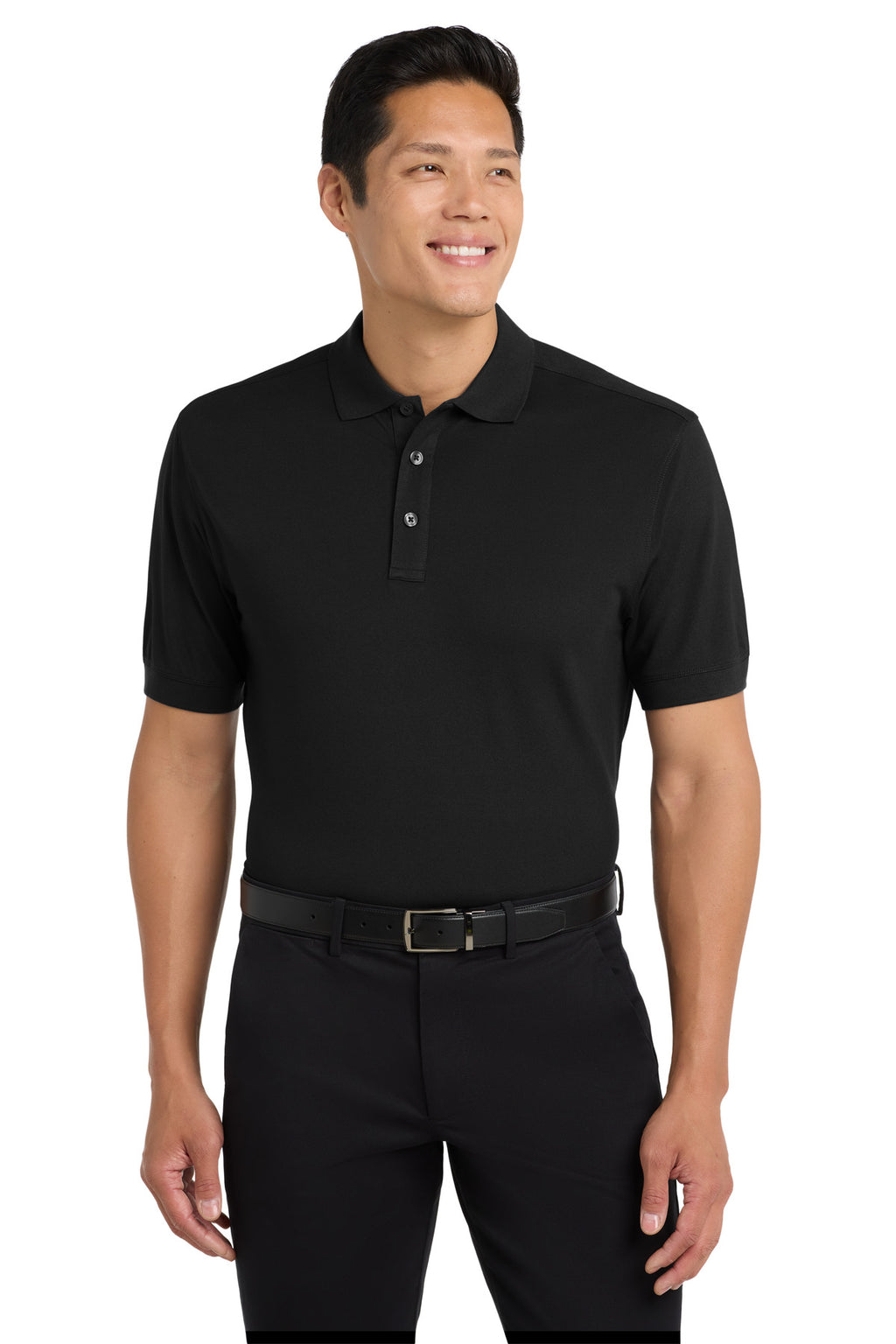 Port Authority Stretch Pique Polo. K555 - Black - front