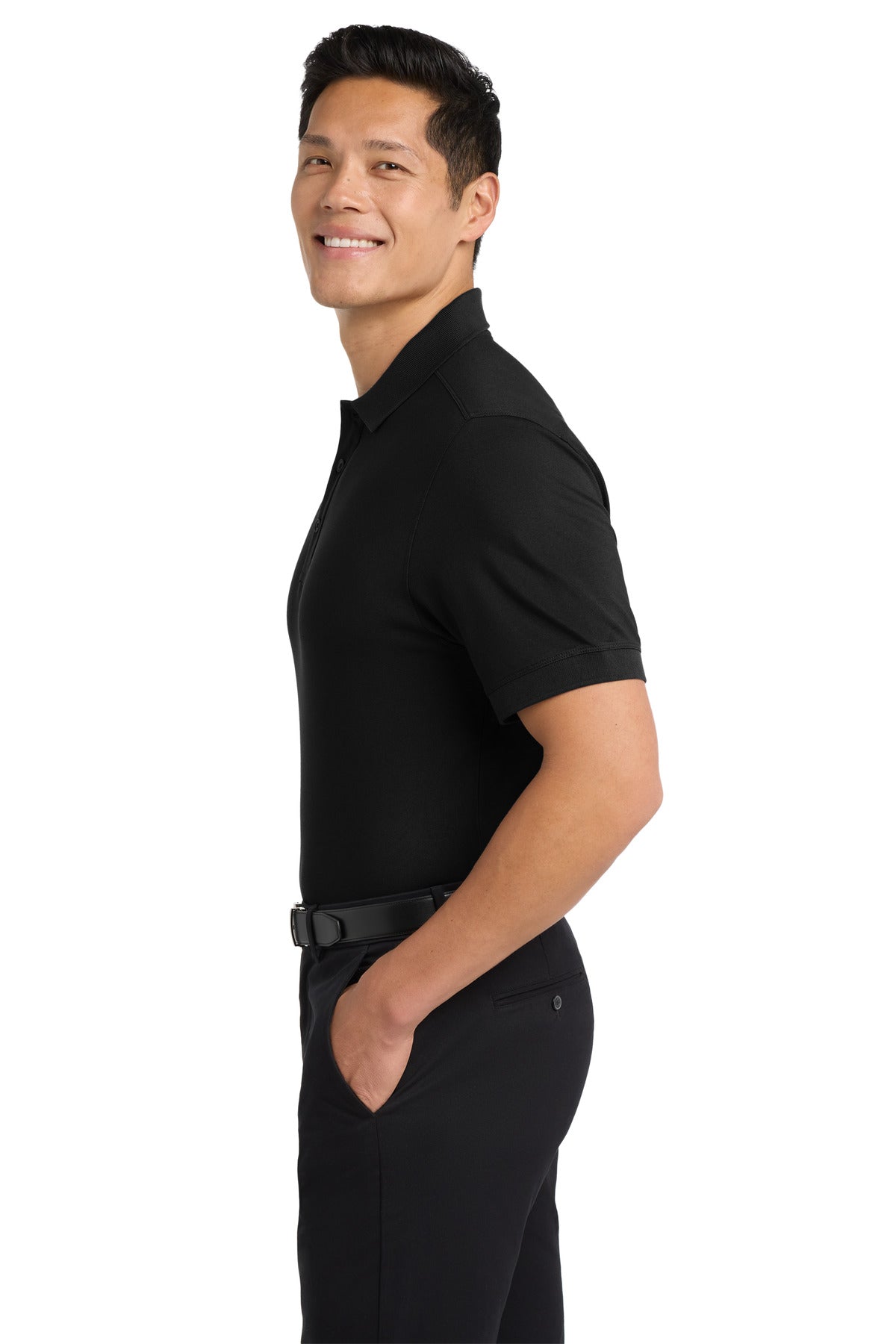 Port Authority Stretch Pique Polo. K555 - Black - side