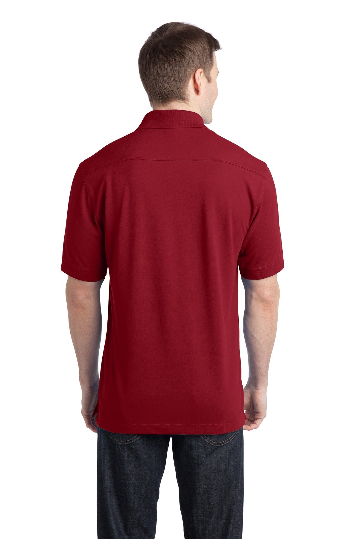 Port Authority Stretch Pique Polo. K555 - Chili Red - back