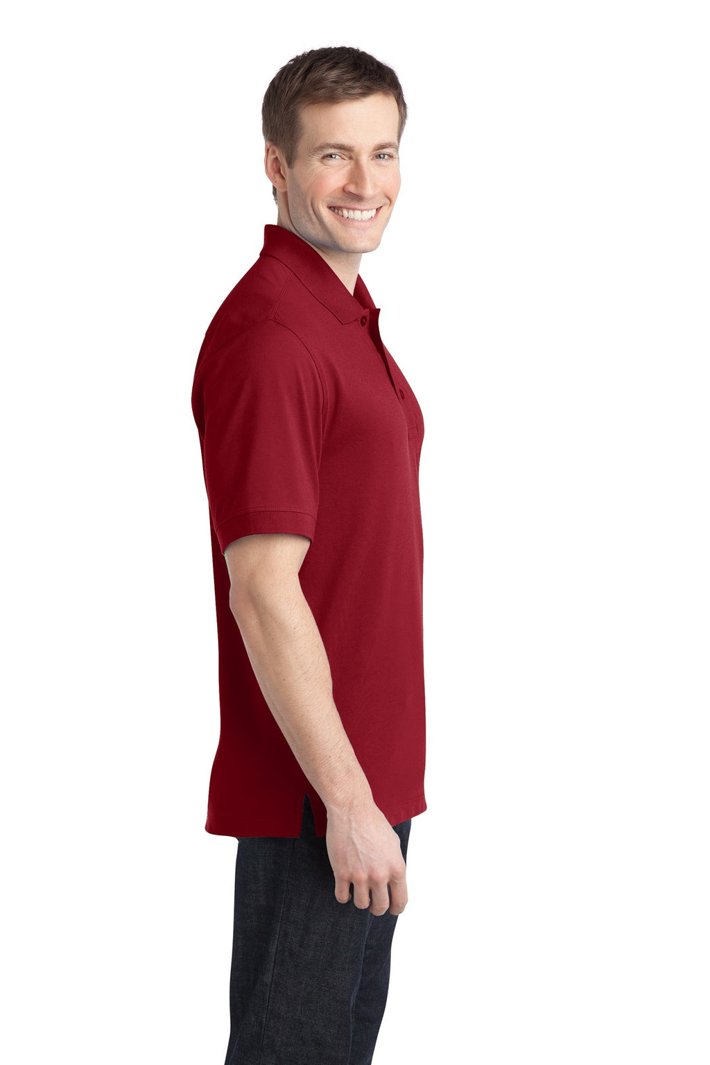 Port Authority Stretch Pique Polo. K555 - Chili Red - side
