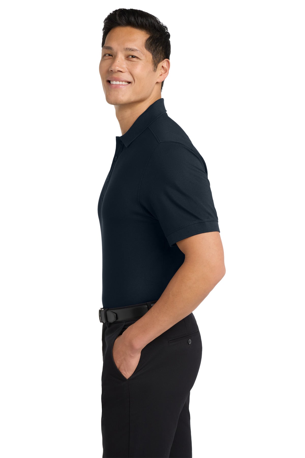 Port Authority Stretch Pique Polo. K555 - Dress Blue Navy - side