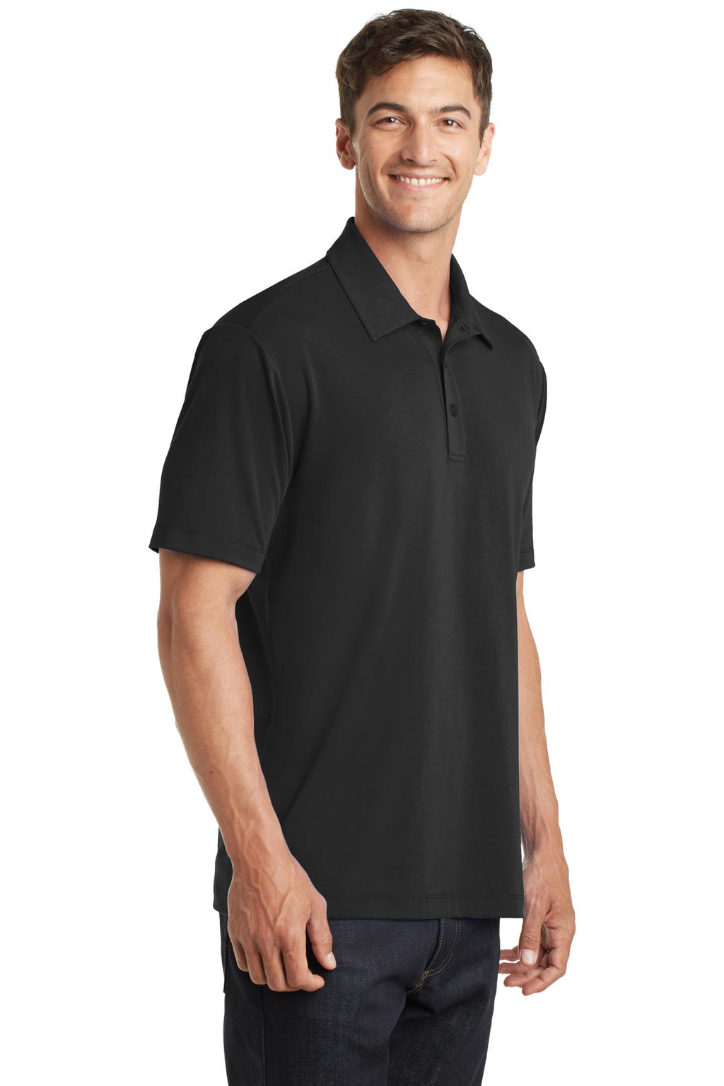Port Authority Cotton Touch Performance Polo. K568 - Black - three_q