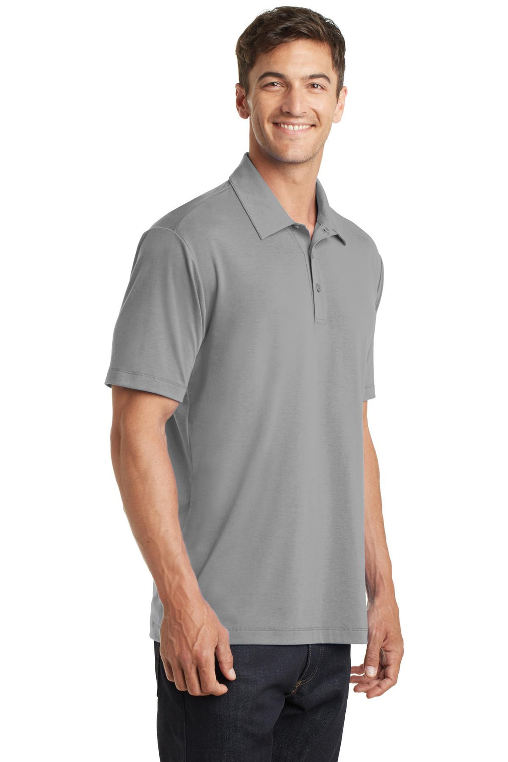 Port Authority Cotton Touch Performance Polo. K568 - Frost Grey - three_q