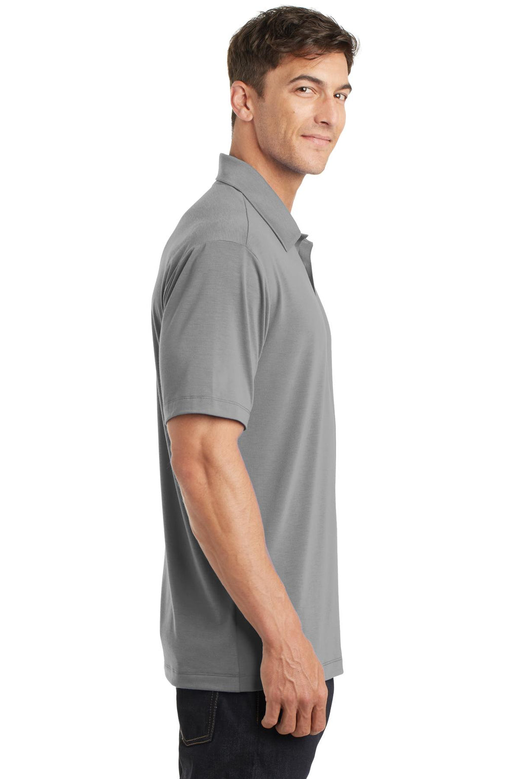 Port Authority Cotton Touch Performance Polo. K568 - Frost Grey - side