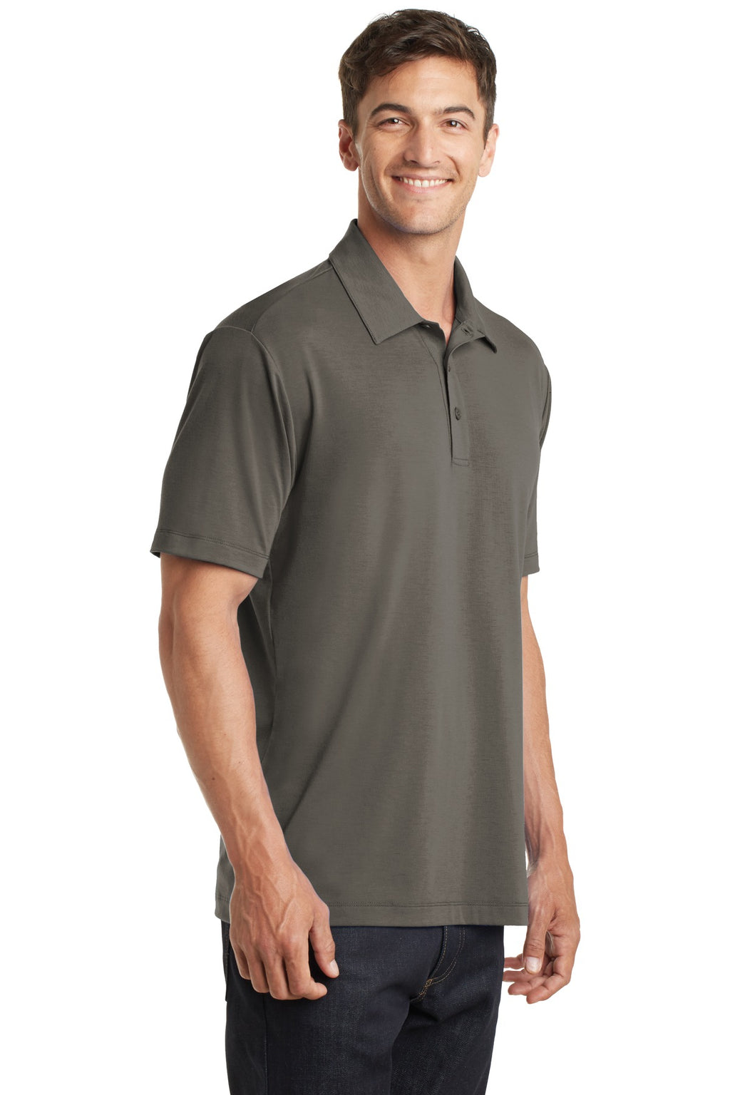 Port Authority Cotton Touch Performance Polo. K568 - Grey Smoke - three_q