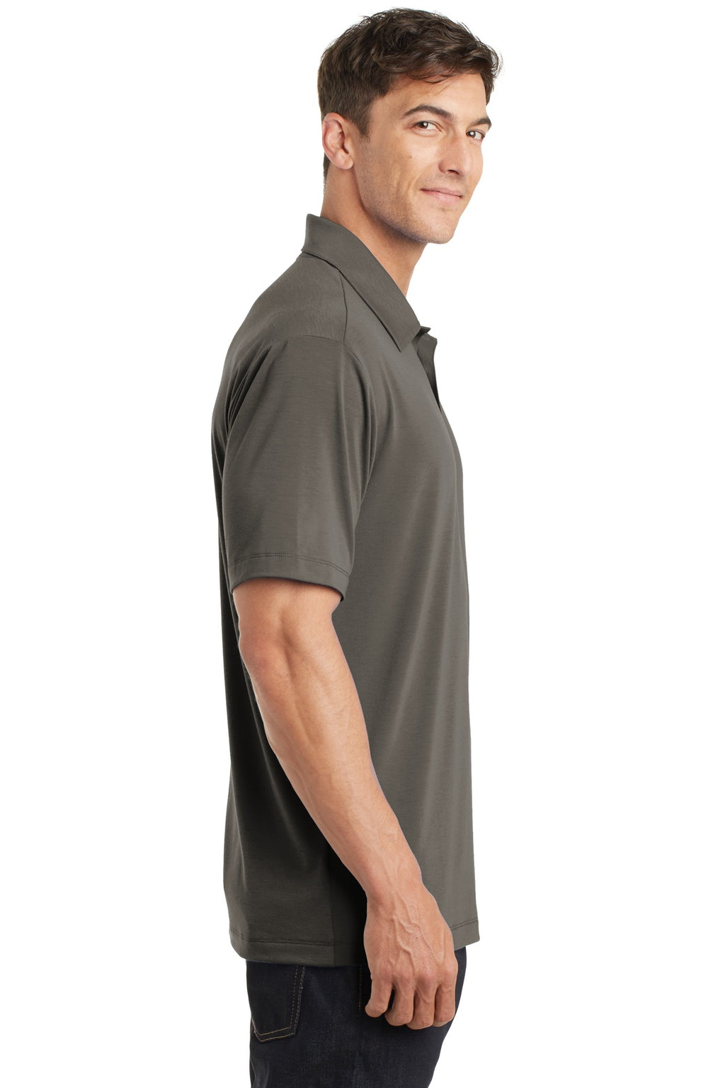 Port Authority Cotton Touch Performance Polo. K568 - Grey Smoke - side
