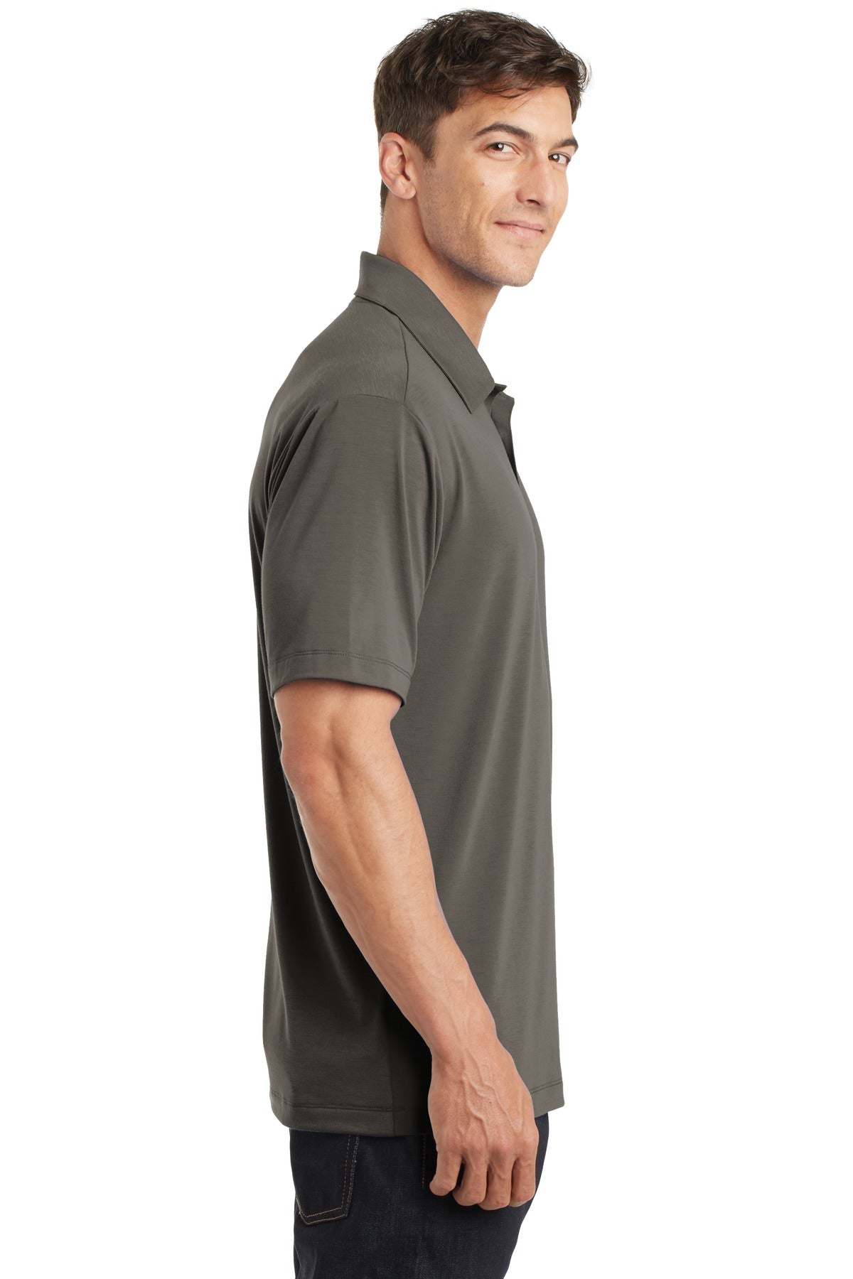 Port Authority Cotton Touch Performance Polo. K568 - Grey Smoke - side