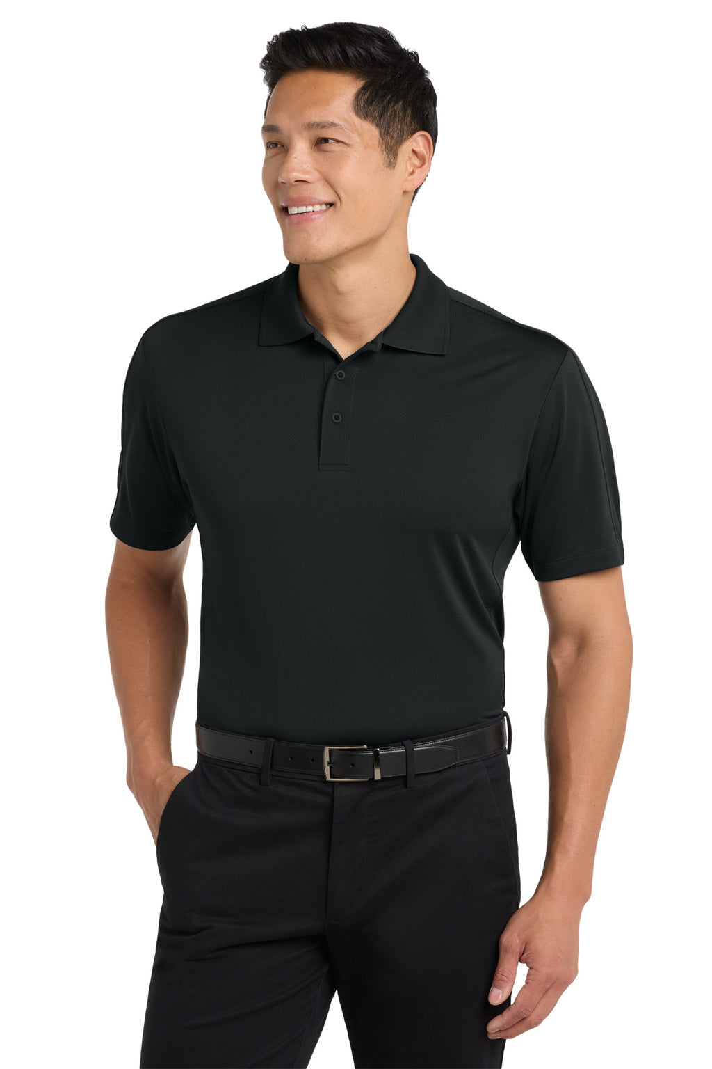 Port Authority Diamond Jacquard Polo. K569 - Black - front