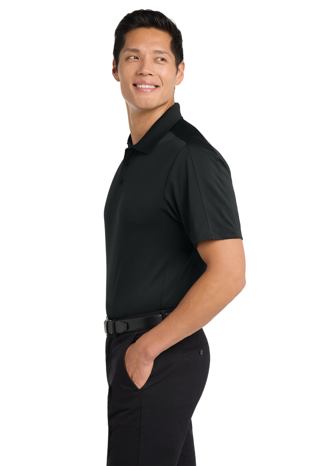Port Authority Diamond Jacquard Polo. K569 - Black - side