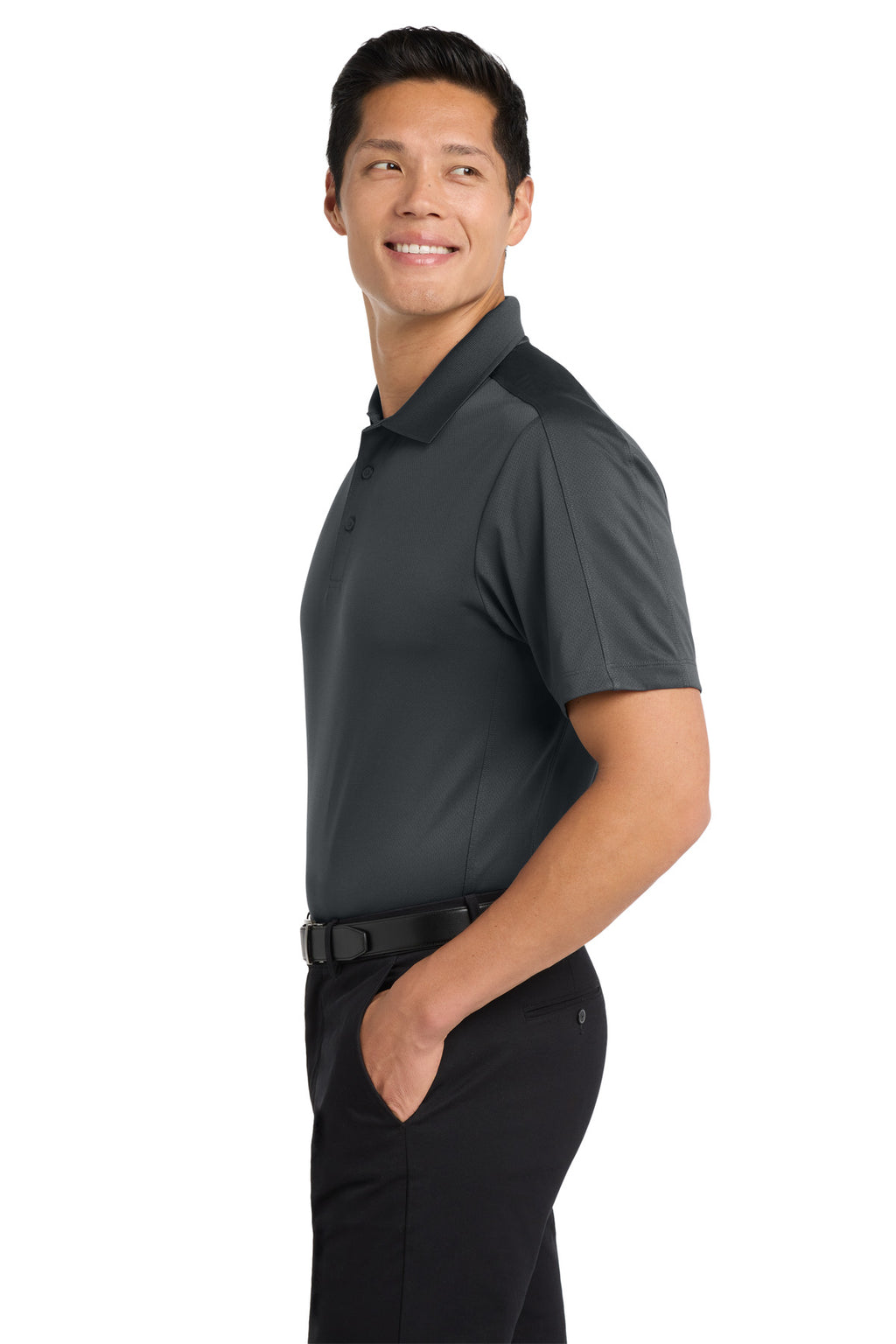 Port Authority Diamond Jacquard Polo. K569 - Graphite - side