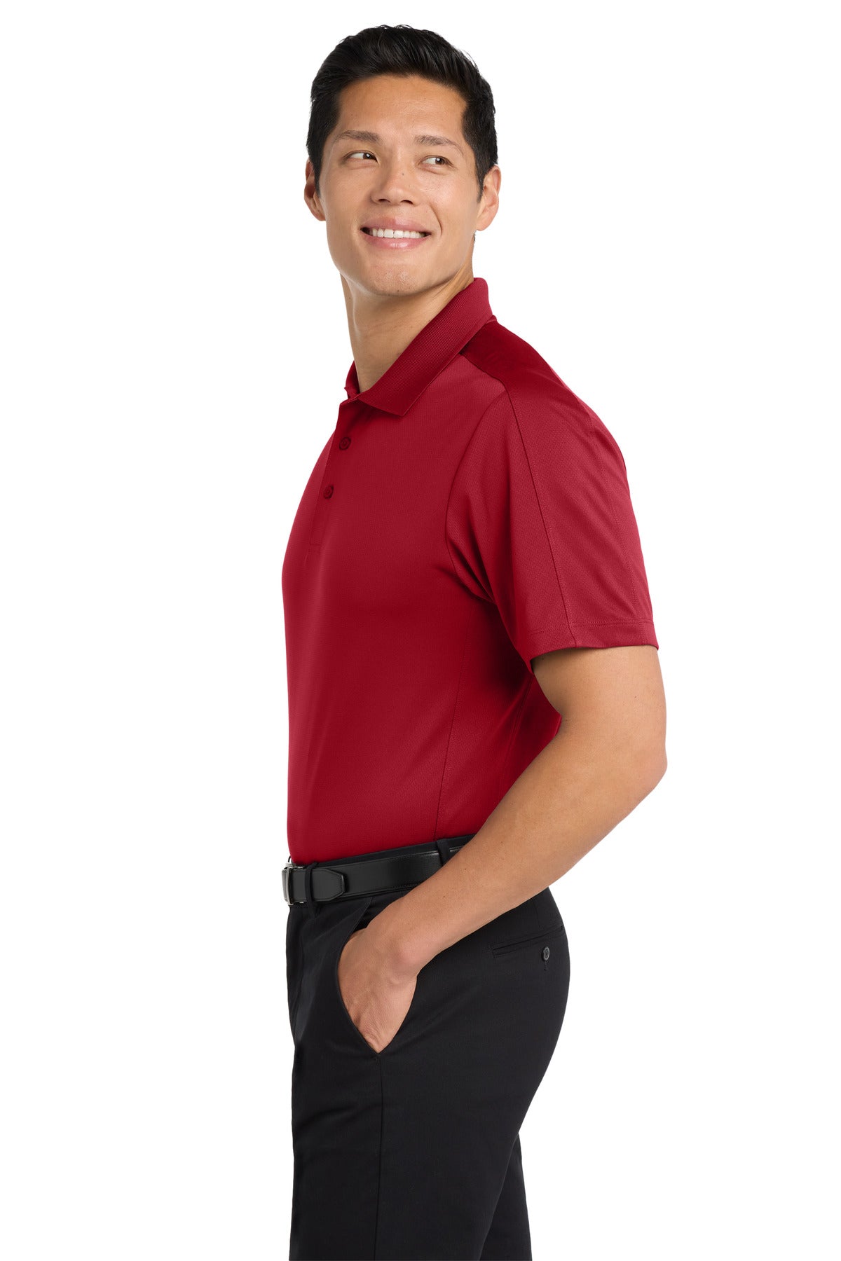 Port Authority Diamond Jacquard Polo. K569 - Rich Red - side