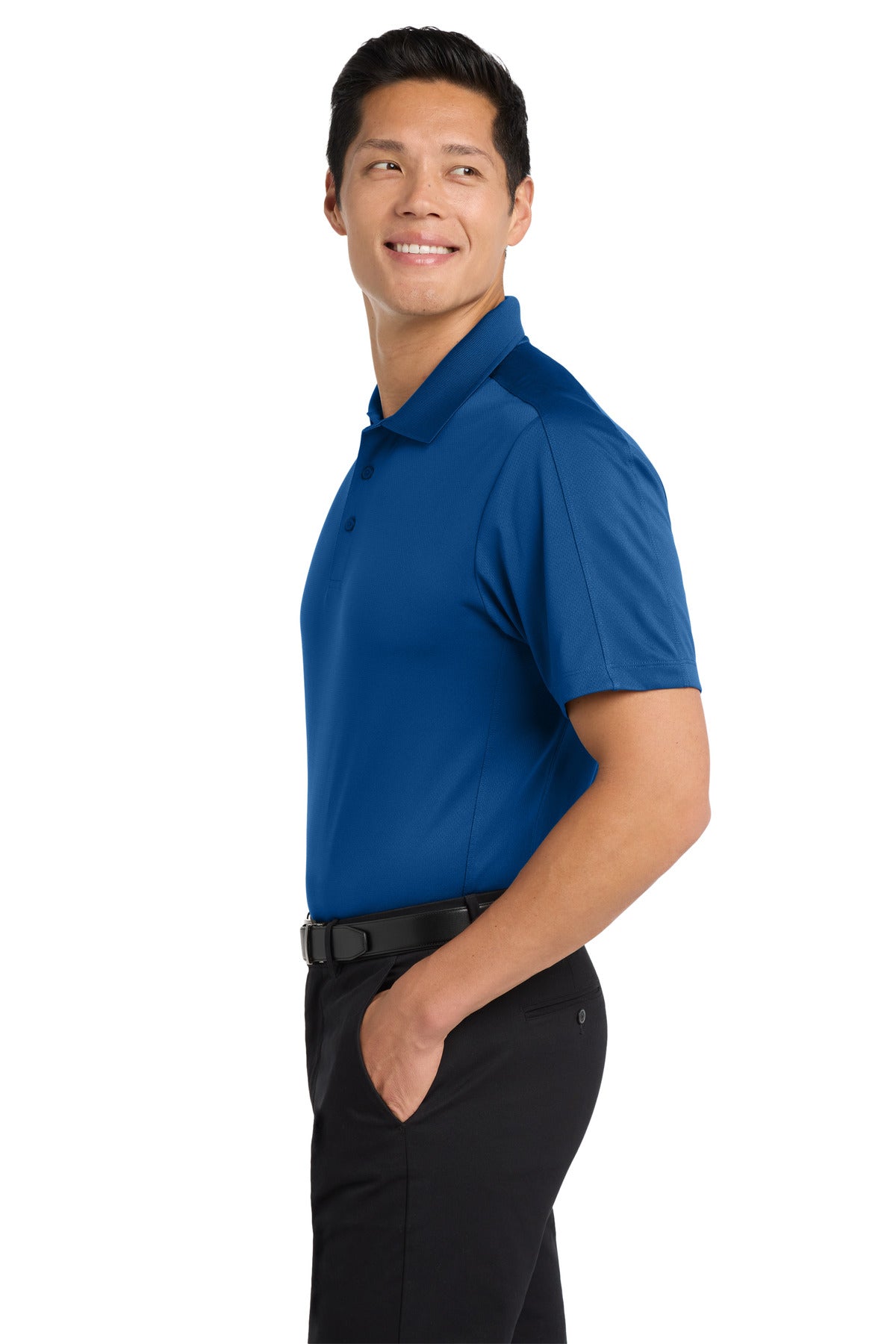 Port Authority Diamond Jacquard Polo. K569 - True Blue - side