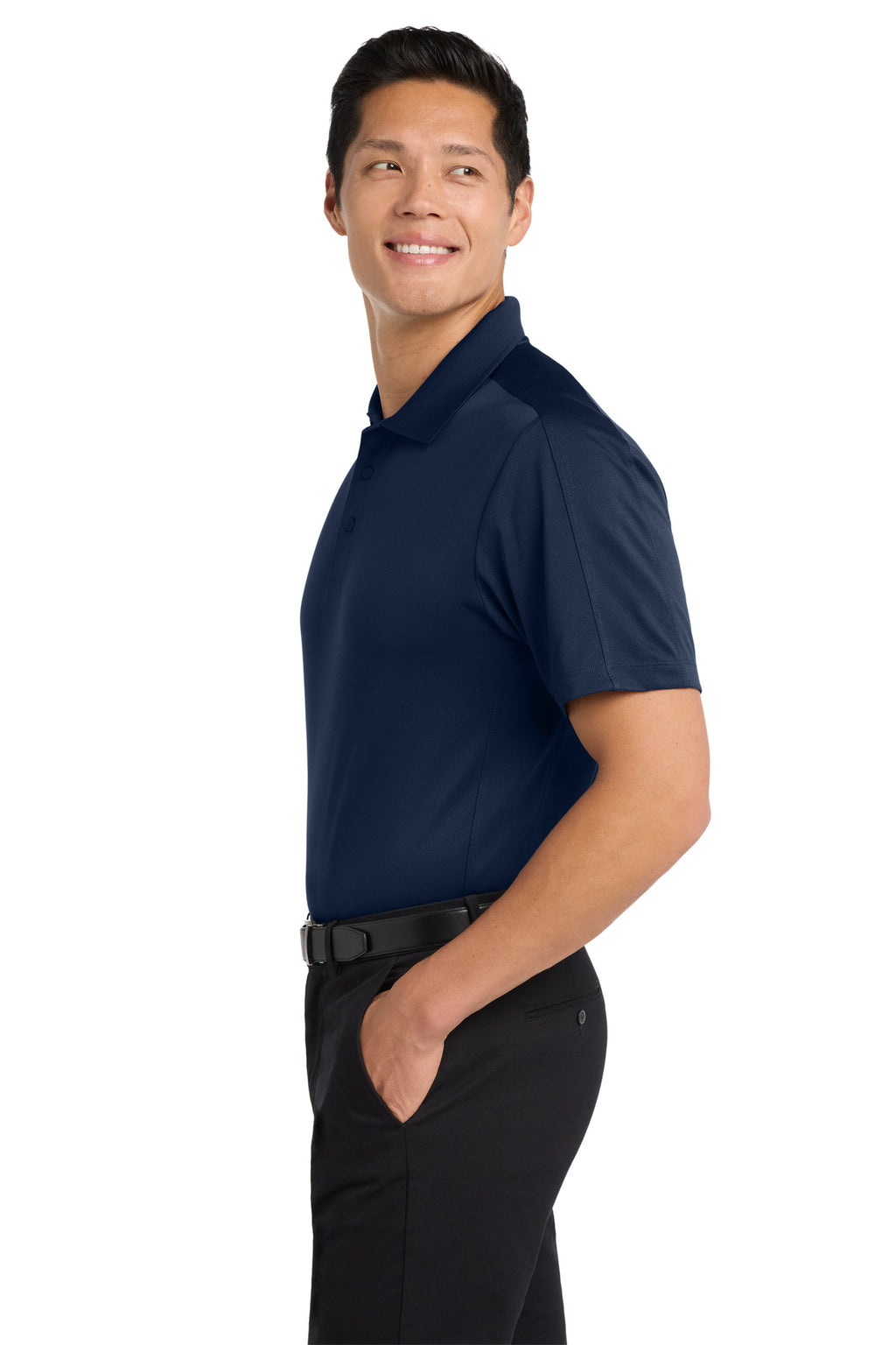 Port Authority Diamond Jacquard Polo. K569 - True Navy - side