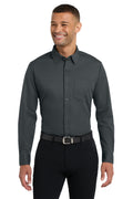 Port Authority Dimension Knit Dress Shirt. K570 - Battleship Grey - front