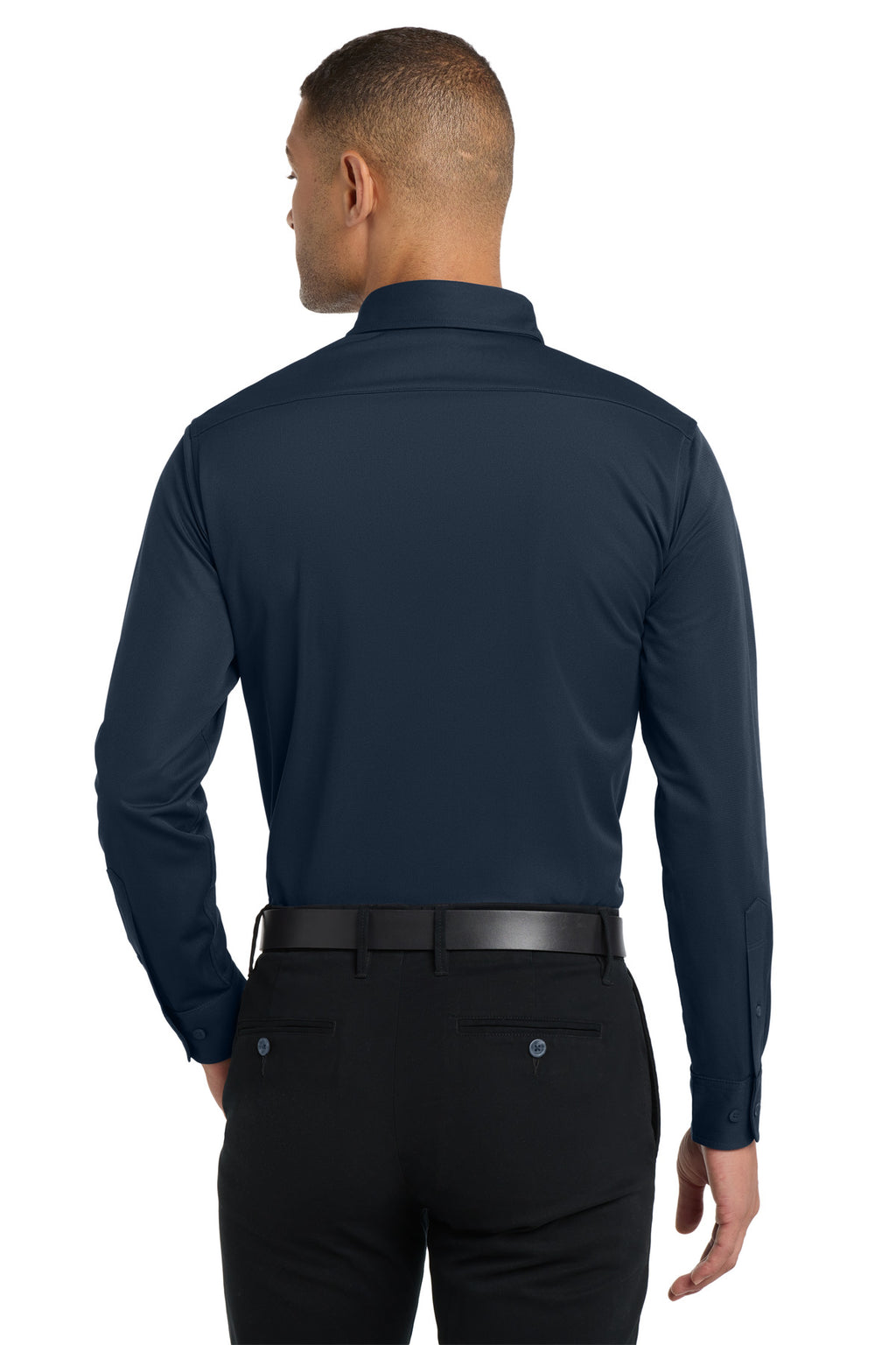 Port Authority Dimension Knit Dress Shirt. K570 - Dark Navy - back