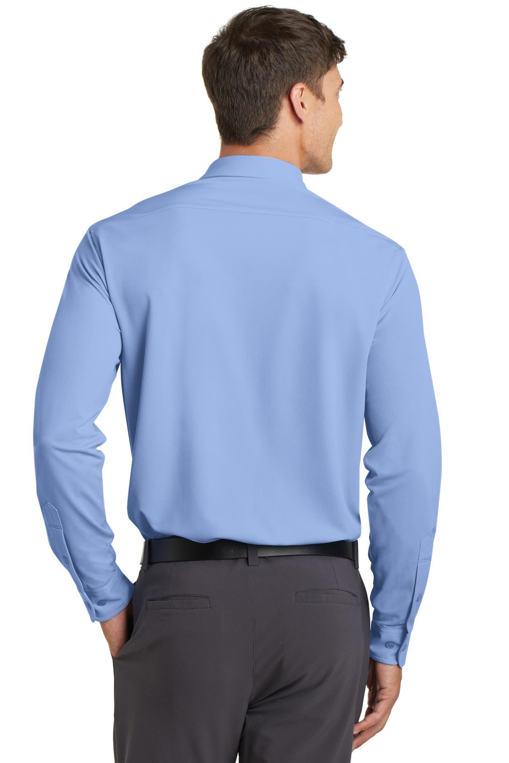 Port Authority Dimension Knit Dress Shirt. K570 - Dress Shirt Blue - back