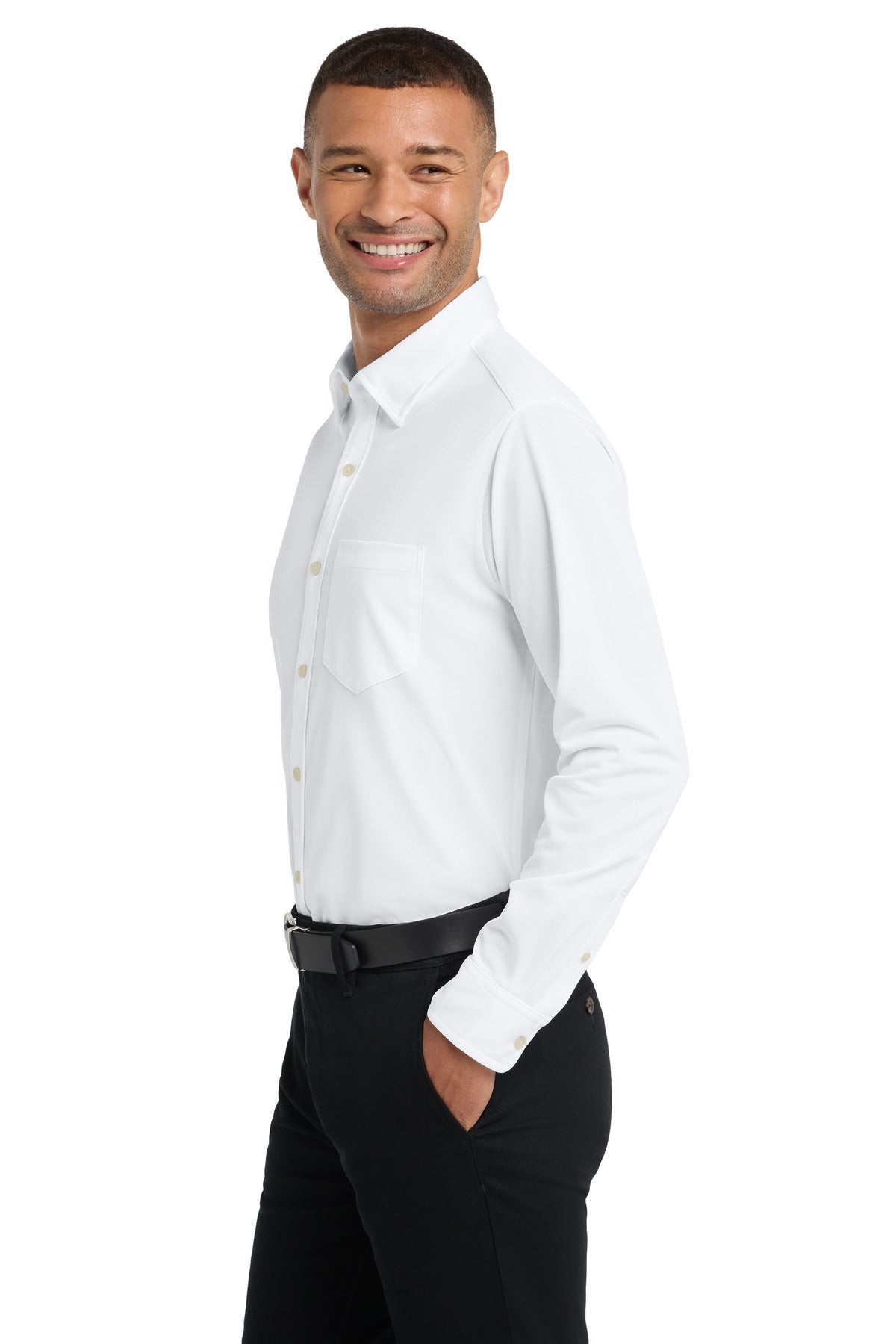 Port Authority Dimension Knit Dress Shirt. K570 - White - side