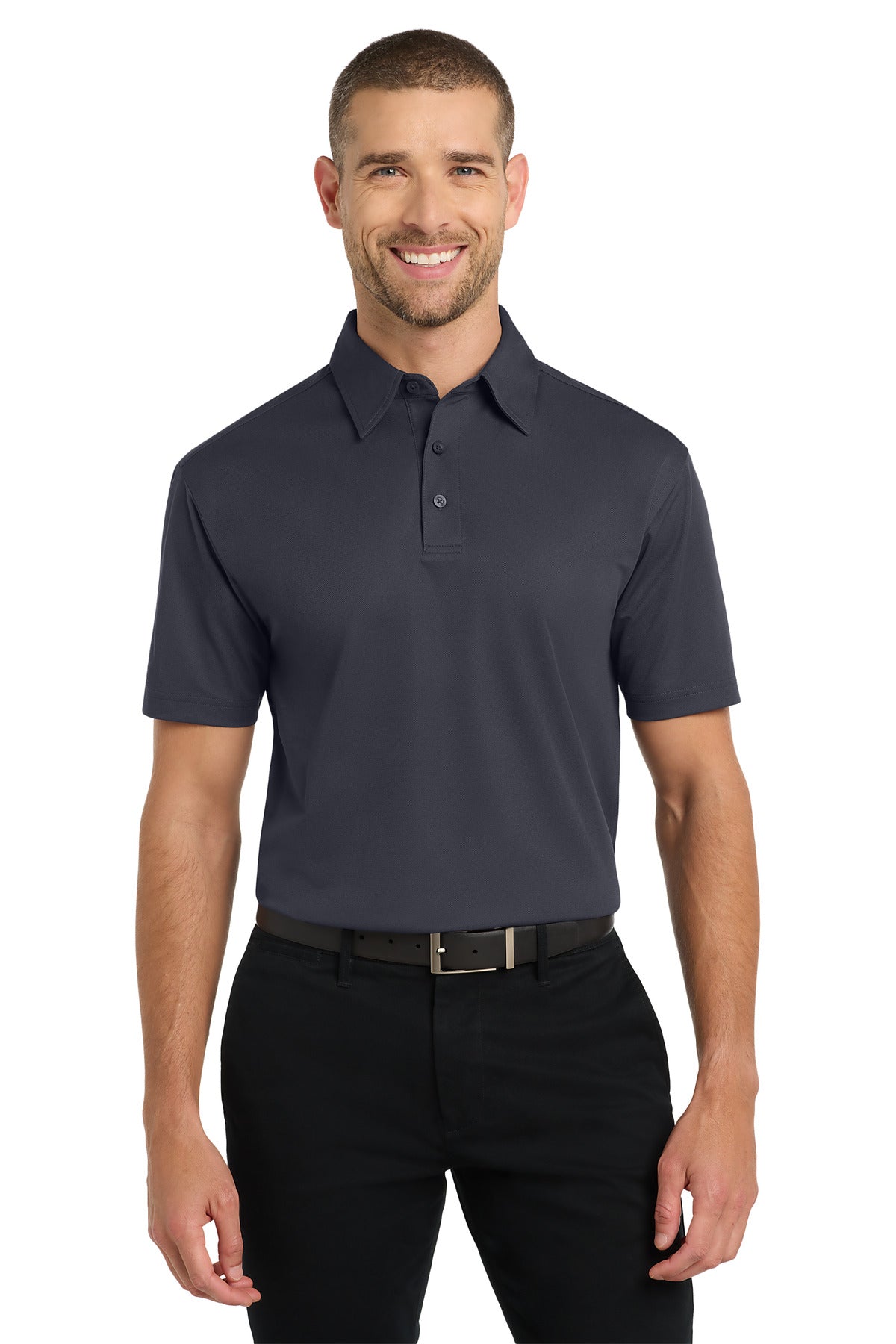 DISCONTINUED Port Authority Dimension Polo. K571 - Battleship Grey - front