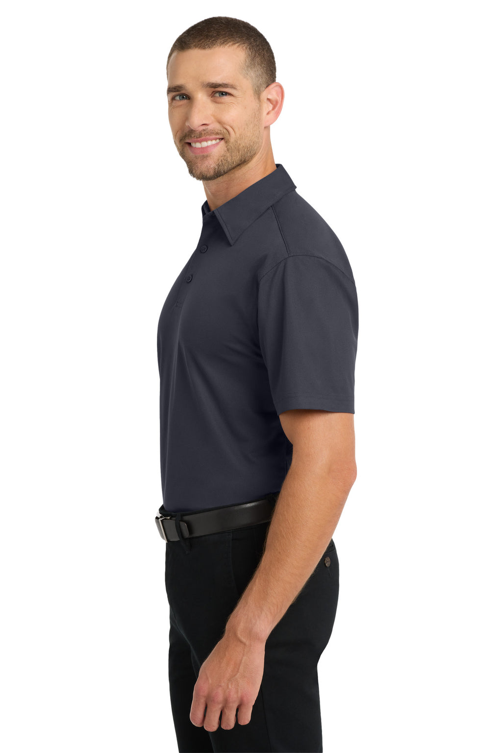 DISCONTINUED Port Authority Dimension Polo. K571 - Battleship Grey - side