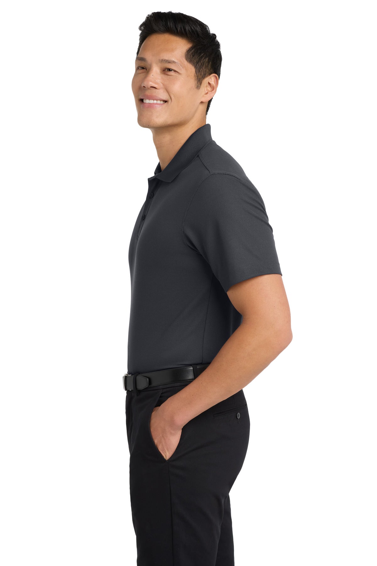 Port Authority Dry Zone Grid Polo. K572 - Battleship Grey - side