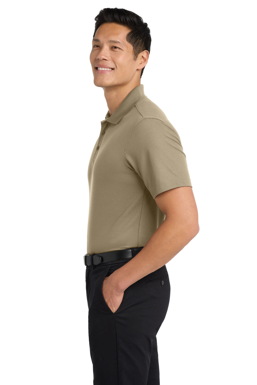 Port Authority Dry Zone Grid Polo. K572 - Tan - side