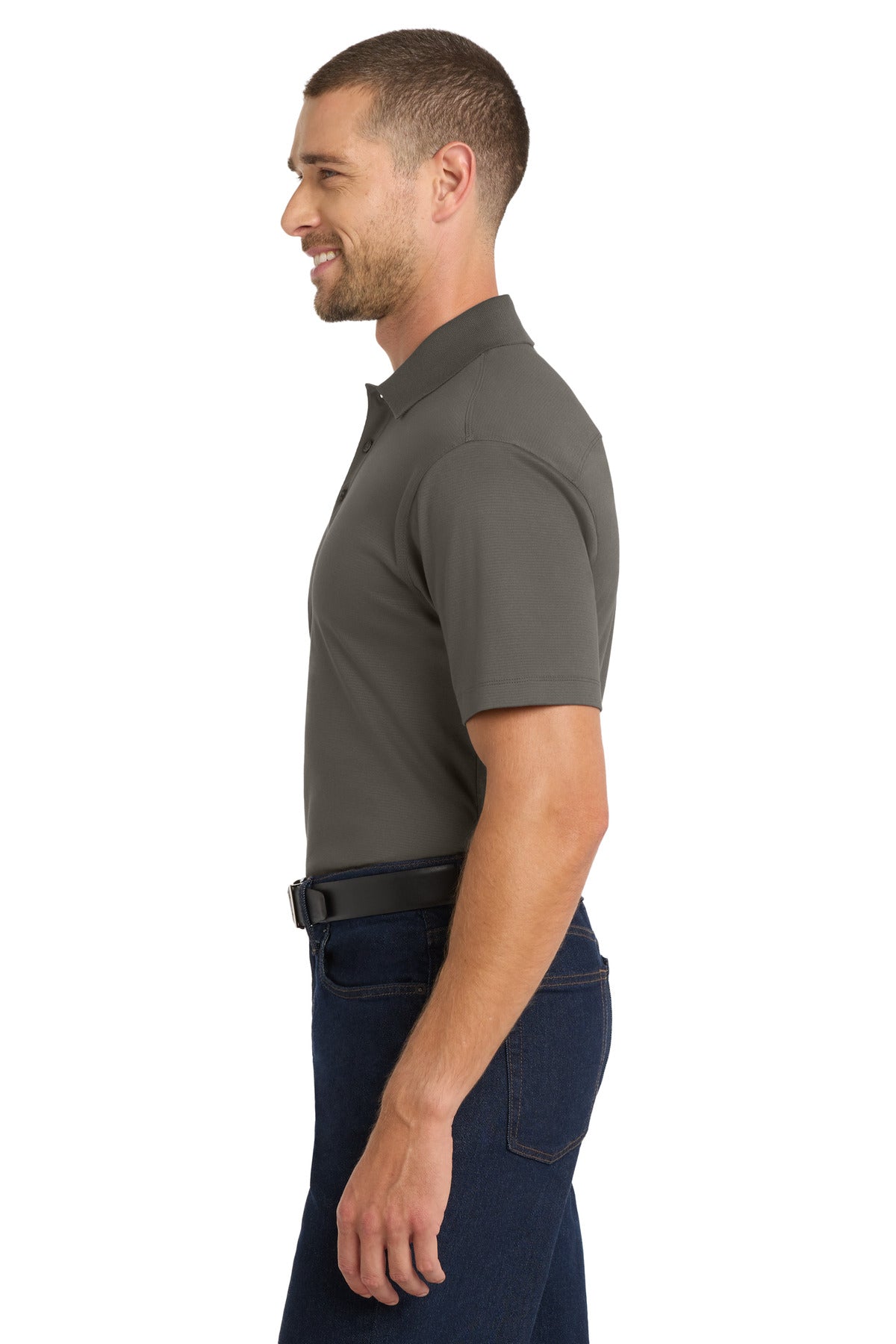 Port Authority Rapid Dry Mesh Polo. K573 - Grey Smoke - side