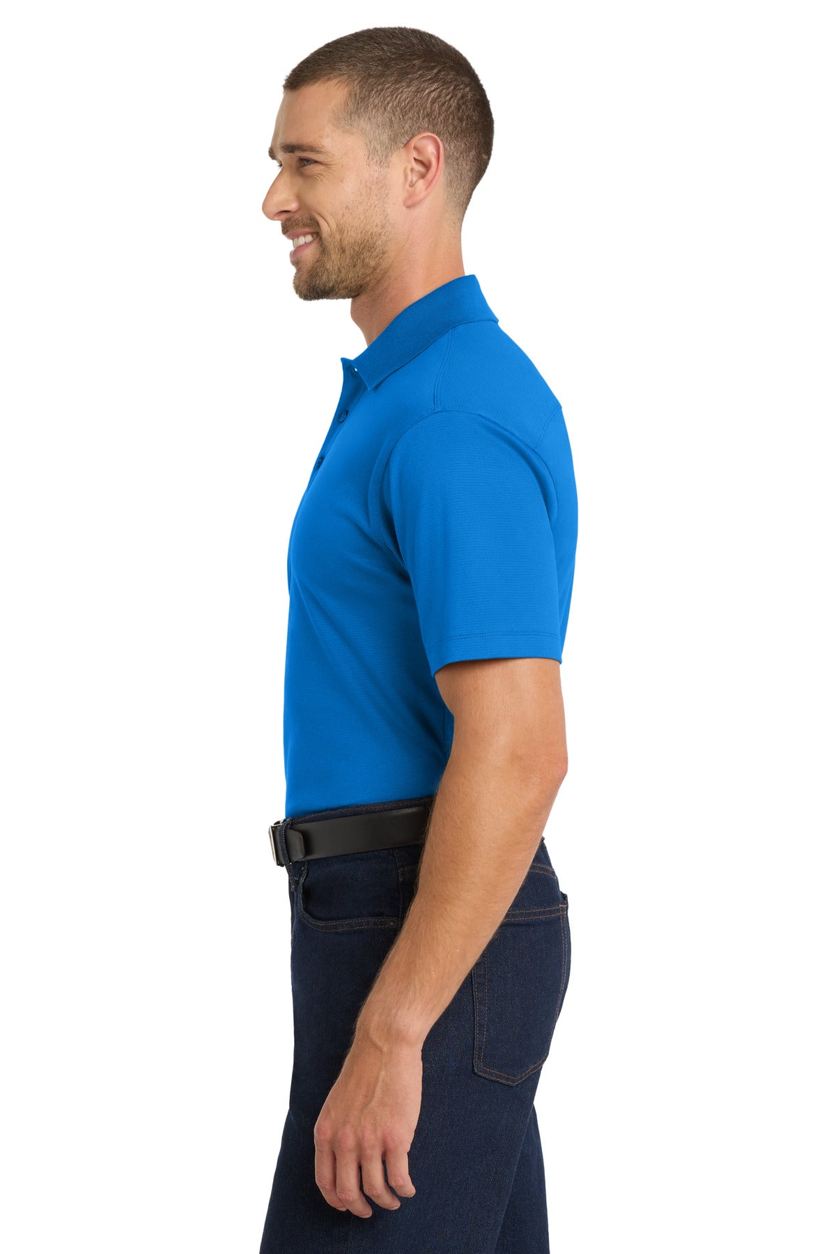 Port Authority Rapid Dry Mesh Polo. K573 - Skydiver Blue - side