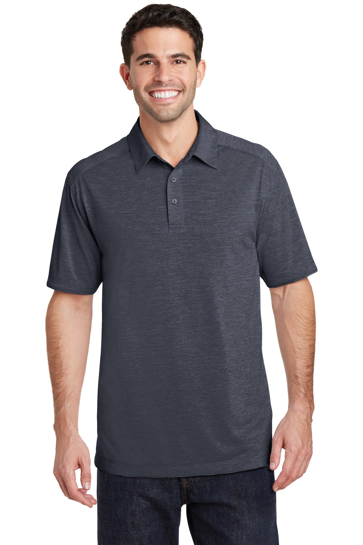 Port Authority Digi Heather Performance Polo. K574 - Dark Grey - front
