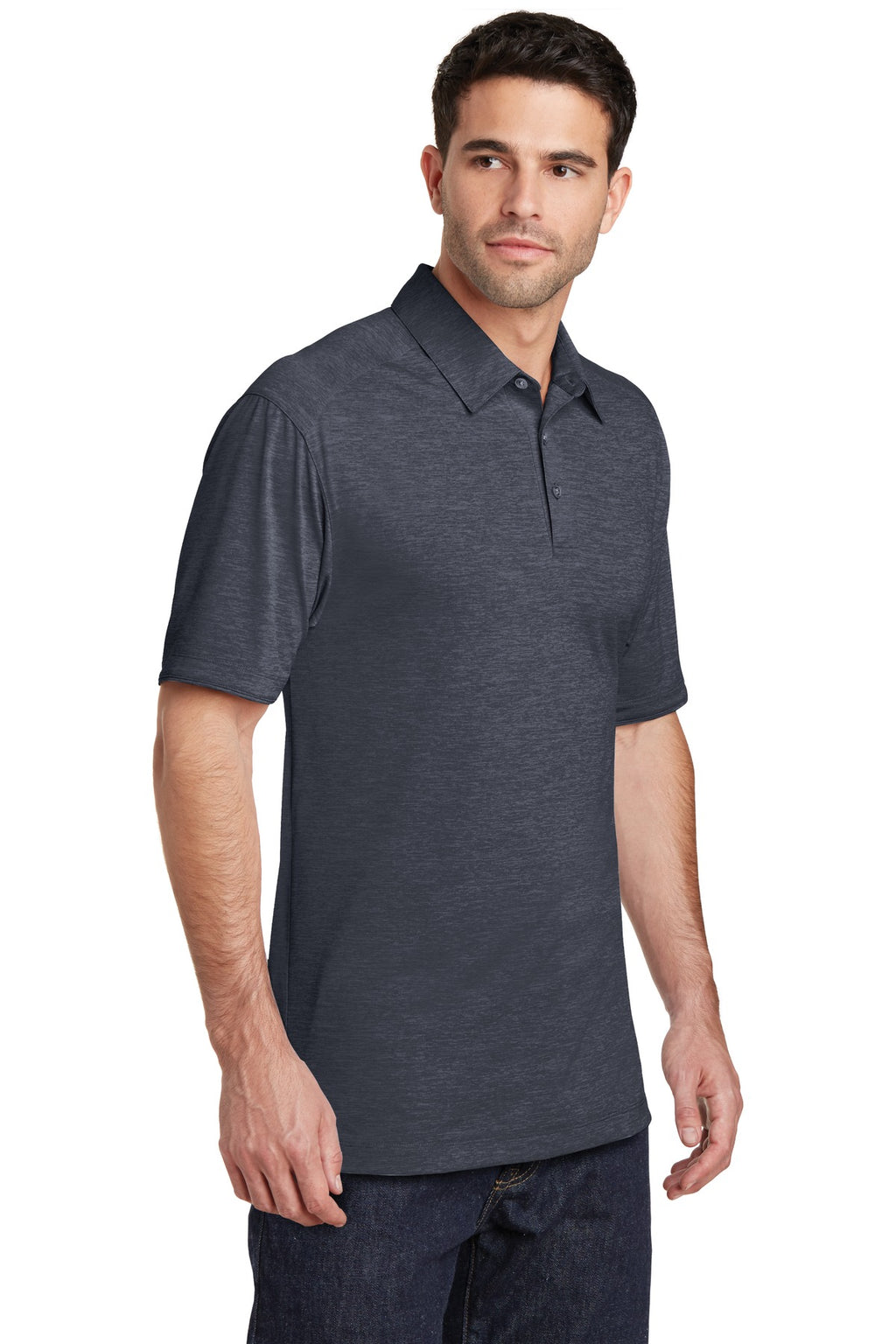 Port Authority Digi Heather Performance Polo. K574 - Dark Grey - three_q