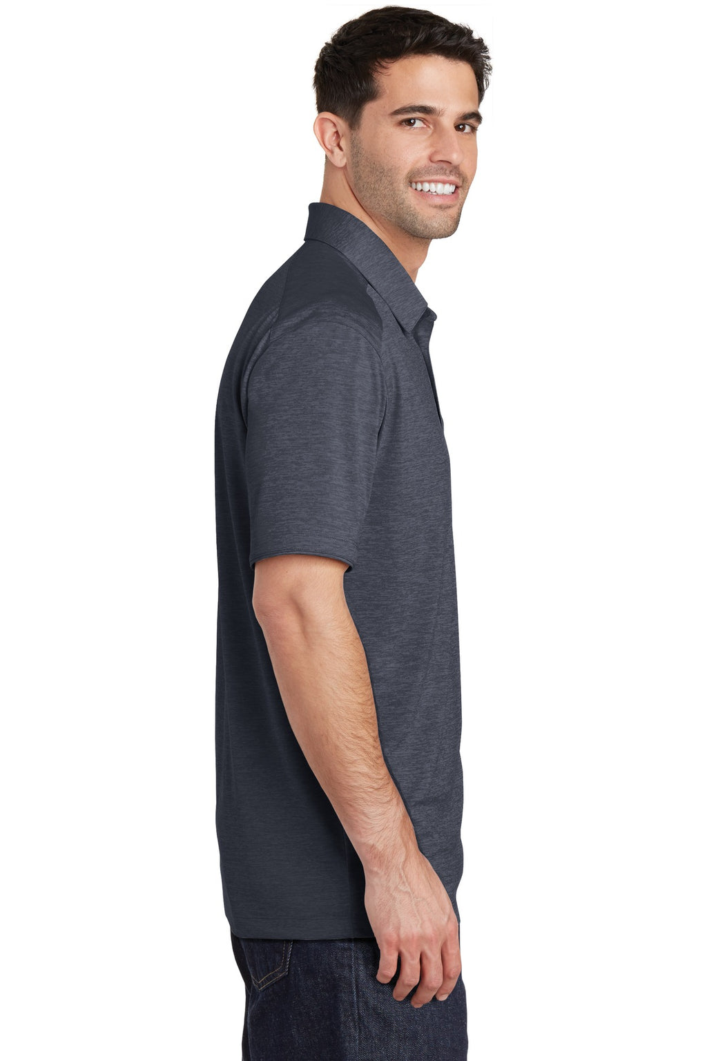 Port Authority Digi Heather Performance Polo. K574 - Dark Grey - side
