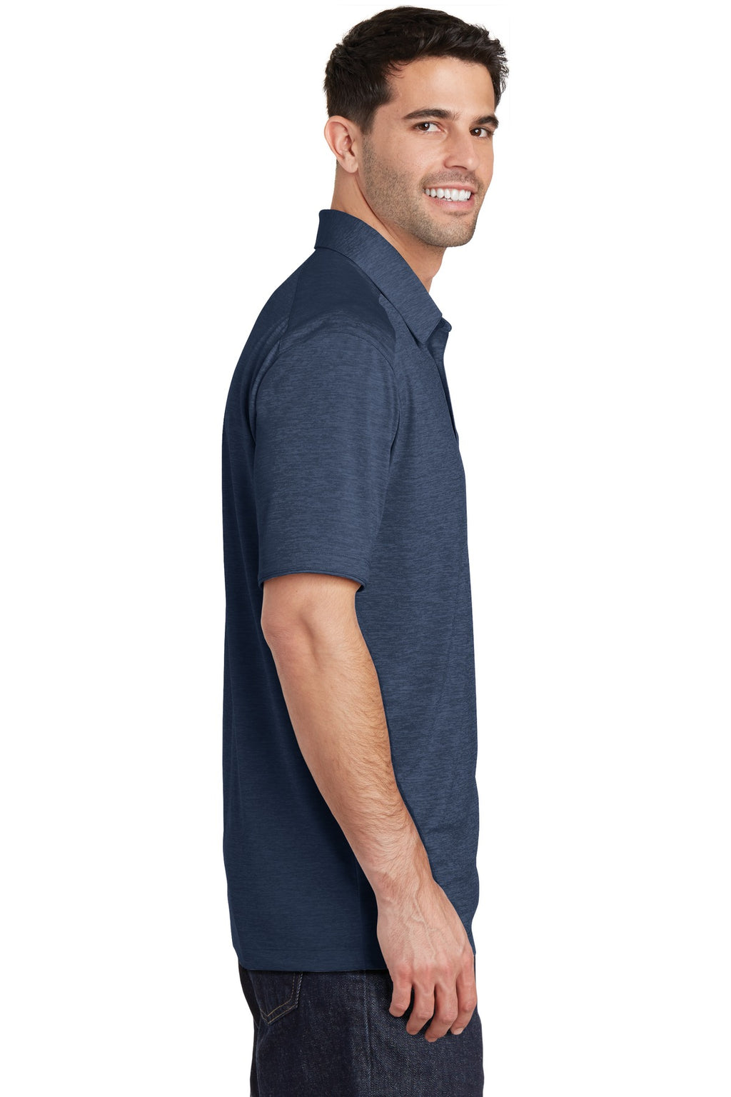 Port Authority Digi Heather Performance Polo. K574 - Dress Blue Navy - side