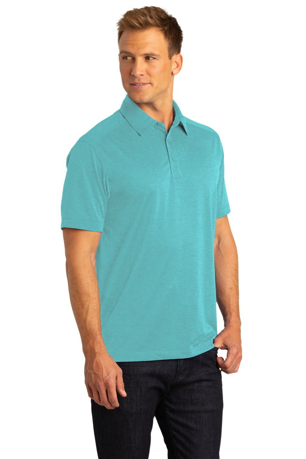 Port Authority Digi Heather Performance Polo. K574 - Maui Blue - three_q