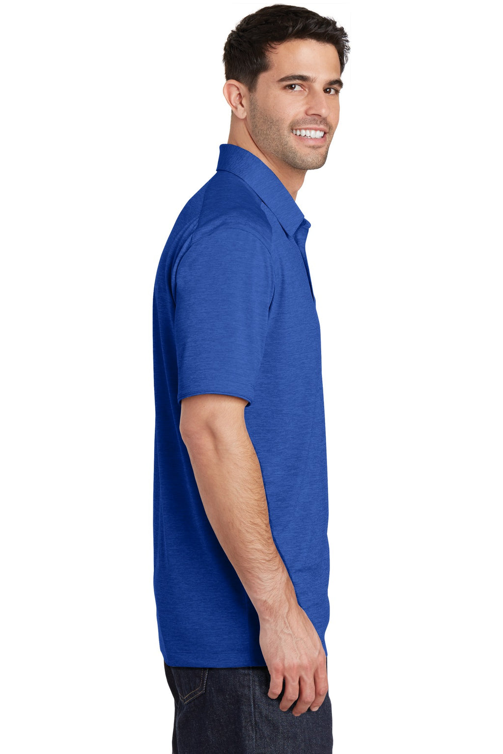Port Authority Digi Heather Performance Polo. K574 - True Royal - side