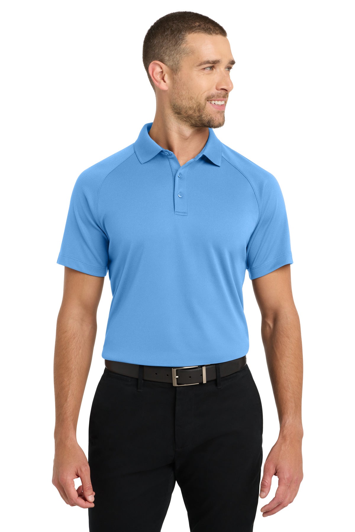 Port Authority Crossover Raglan Polo. K575 - Azure Blue - front
