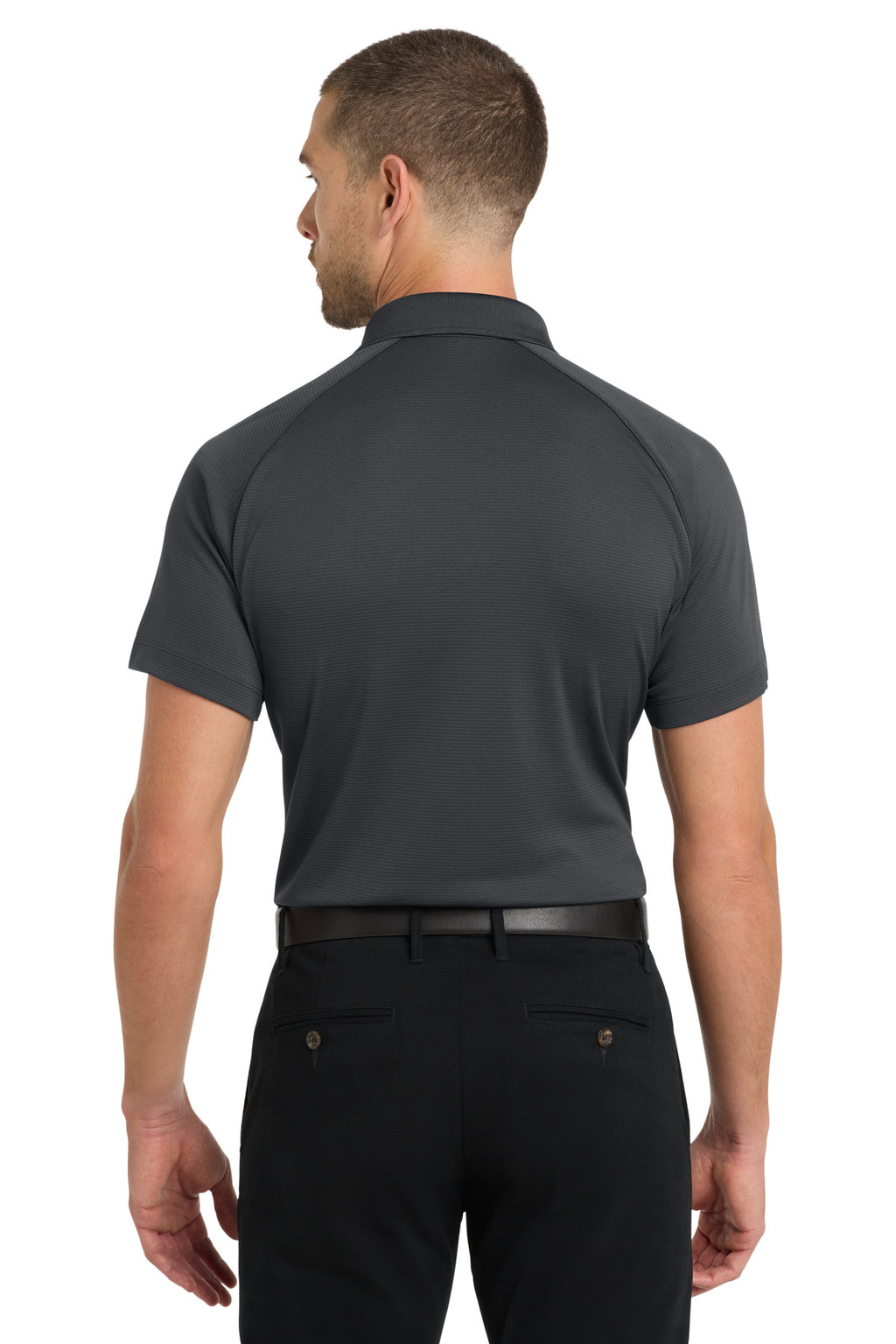 Port Authority Crossover Raglan Polo. K575 - Battleship Grey - back