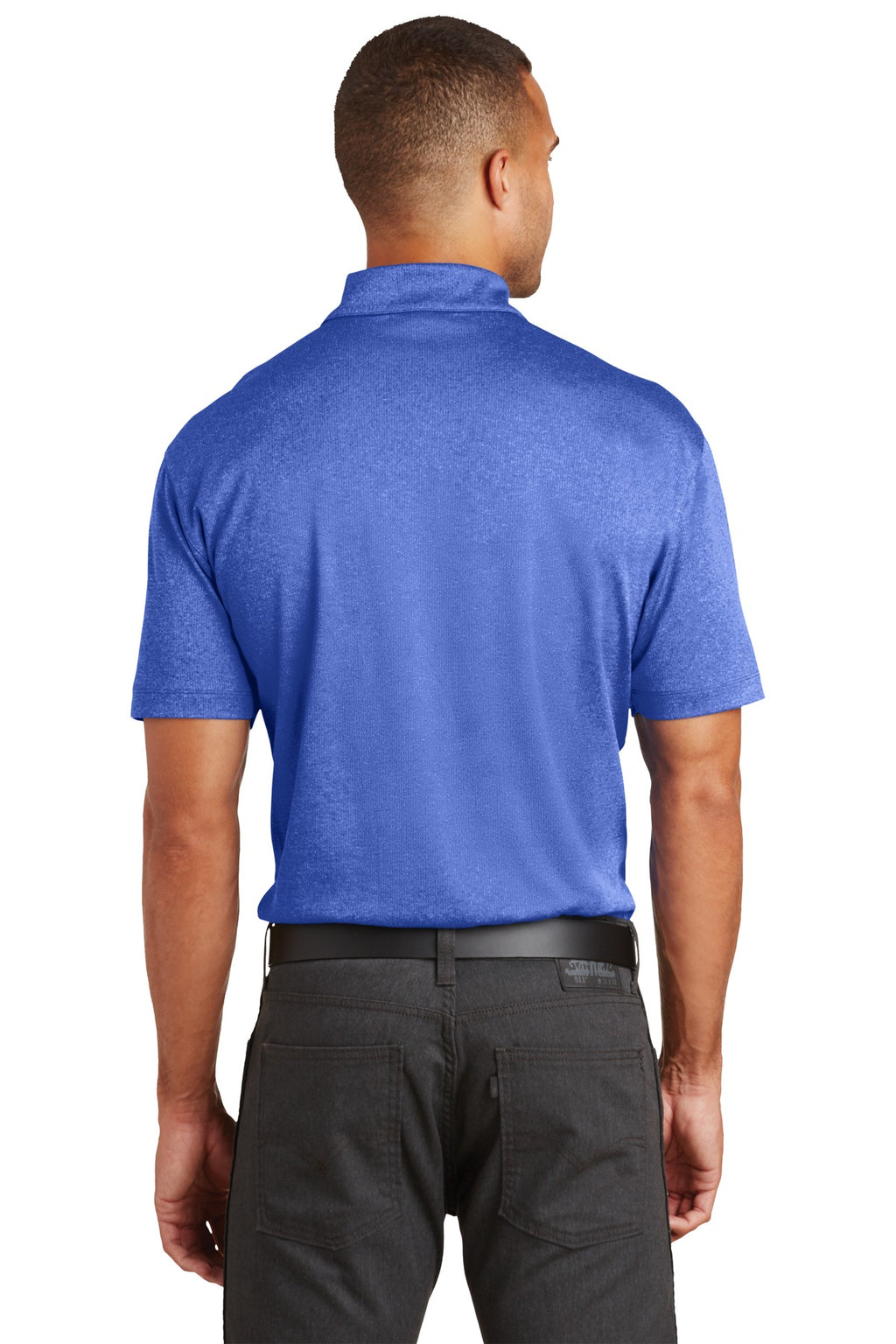 Port Authority Trace Heather Polo. K576 - True Royal Heather - back