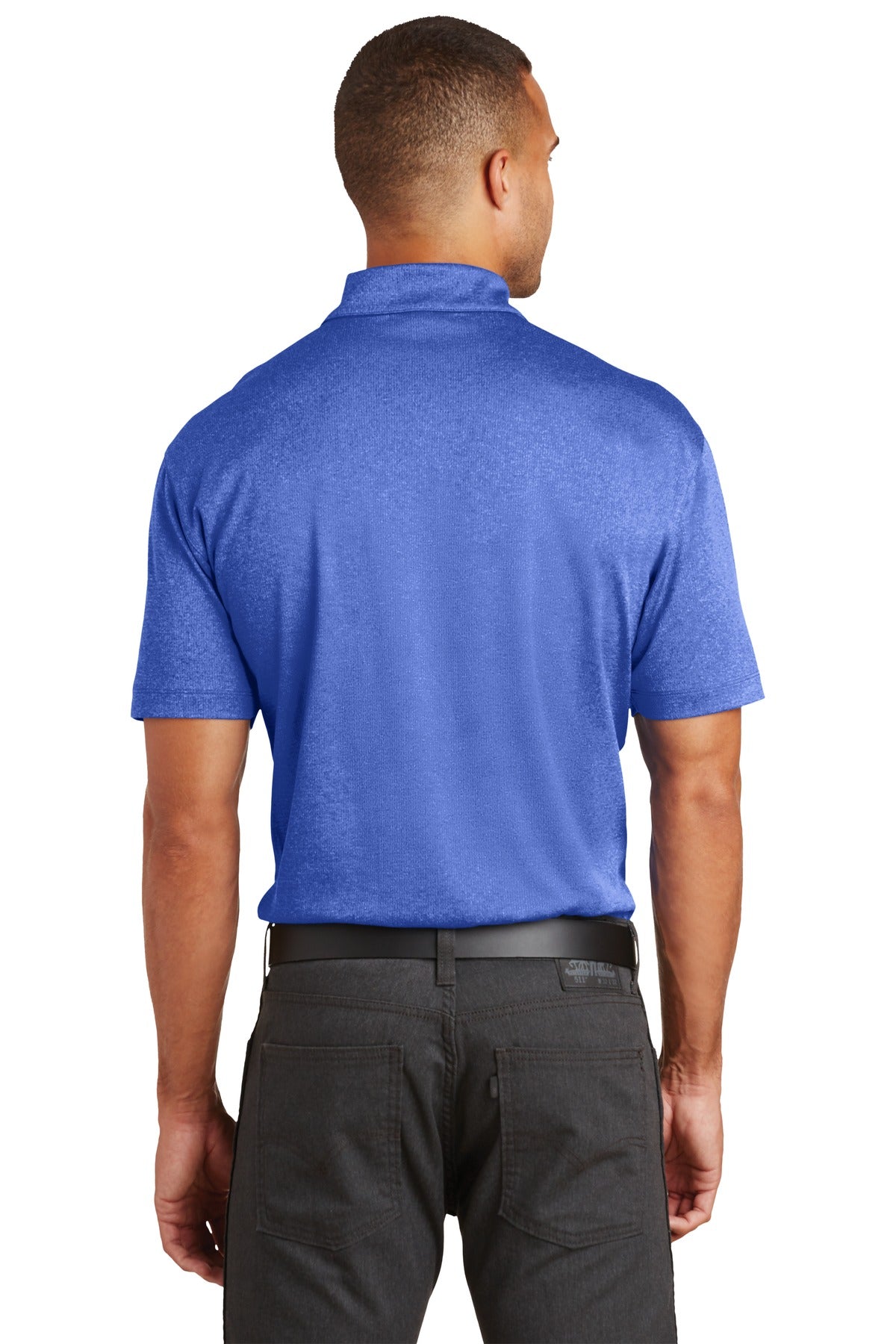Port Authority Trace Heather Polo. K576 - True Royal Heather - back